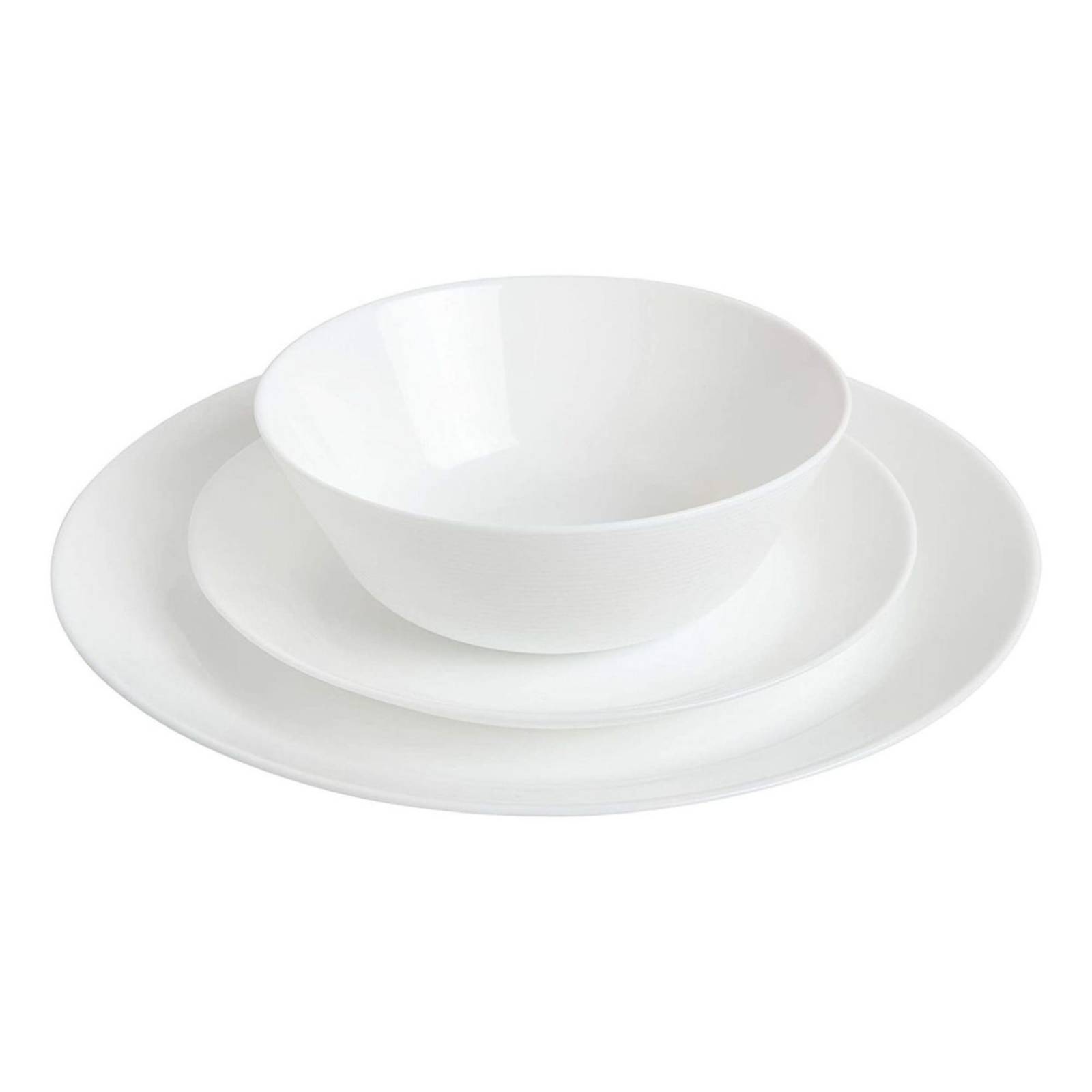Set Vajilla Gibson Home Ultra-resistente, 18 Piezas, Blanco