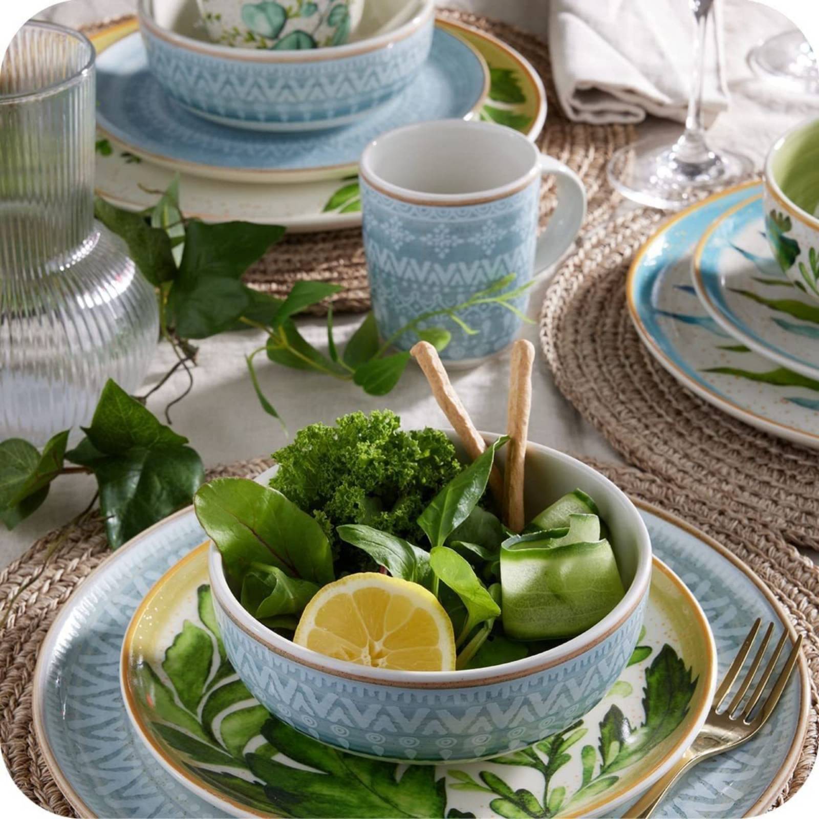 Set Vajilla Étnico Corona Cinebistra 32pz