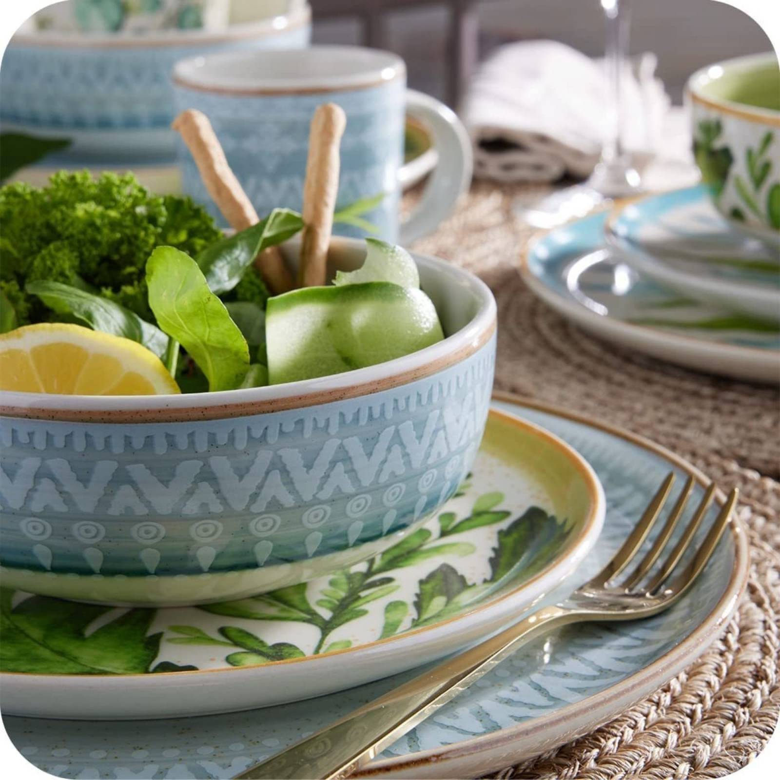 Set Vajilla Étnico Corona Cinebistra 32pz