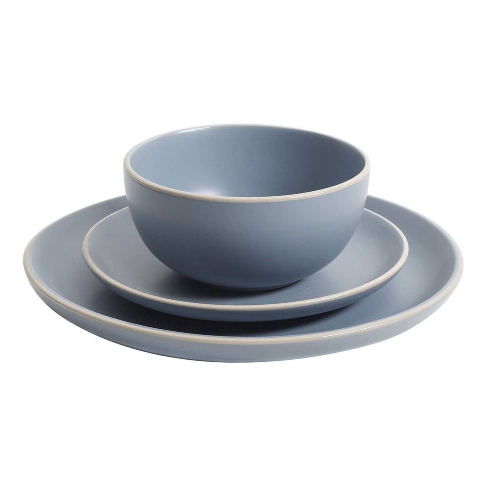 Juego De Vajilla De 12 Piezas De Cerámica Gibson Home Azul