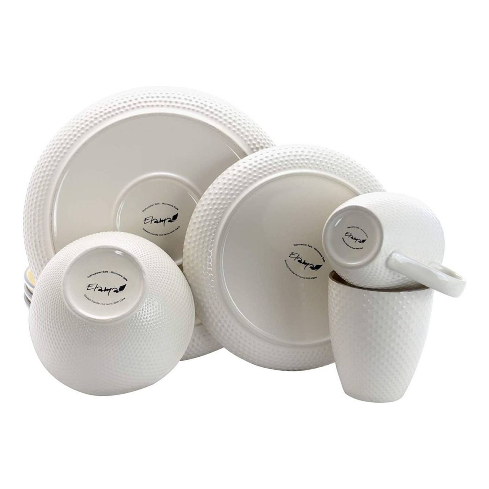 Juego De Vajilla De 16 Piezas De Cerámica Elama Amarillo