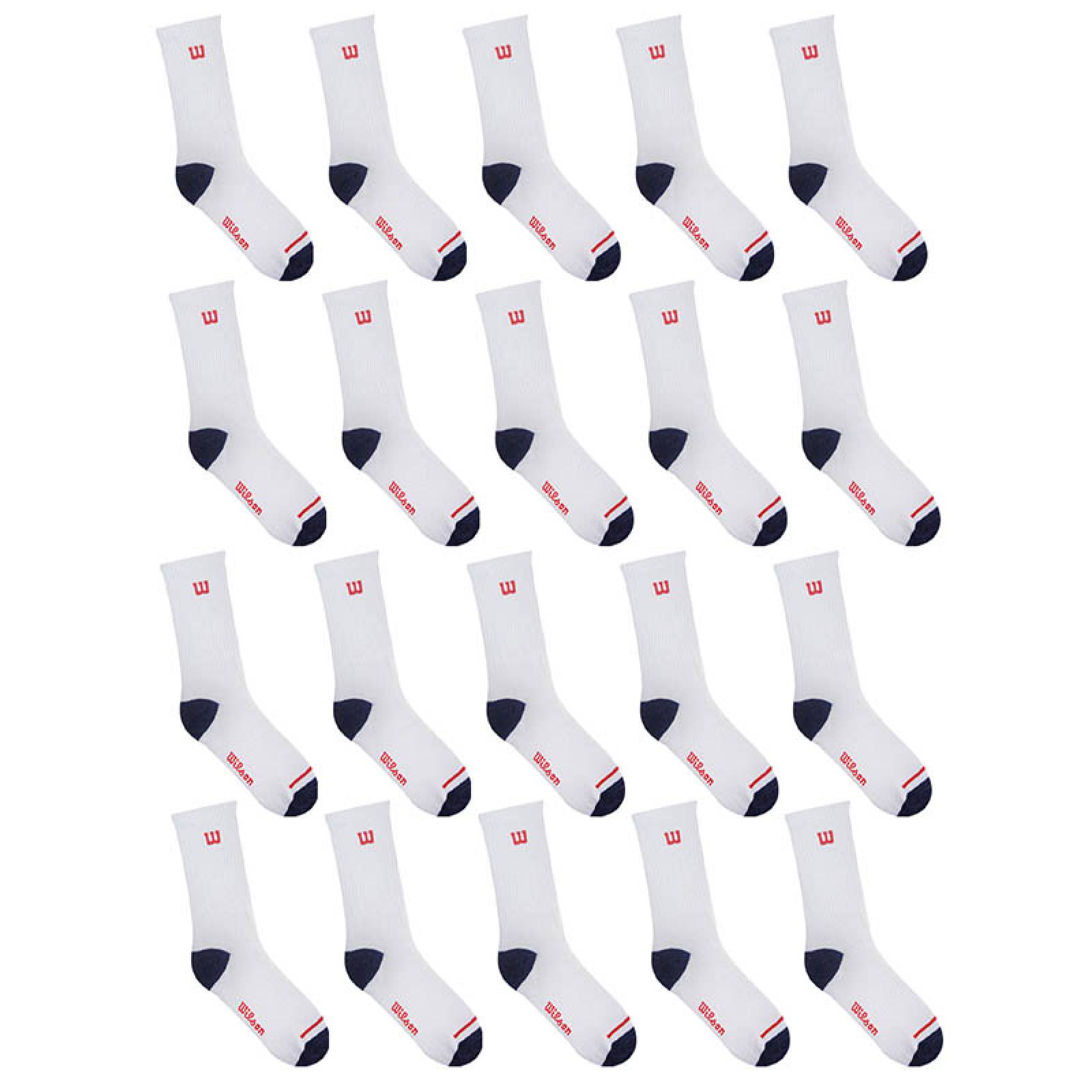 PAQUETE CALCETINES CALCETA CABALLERO WILSON SIN FELPA 22 PARES BLANCO PUNTA Y TALÓN UNITALLA(25cm-29cm)