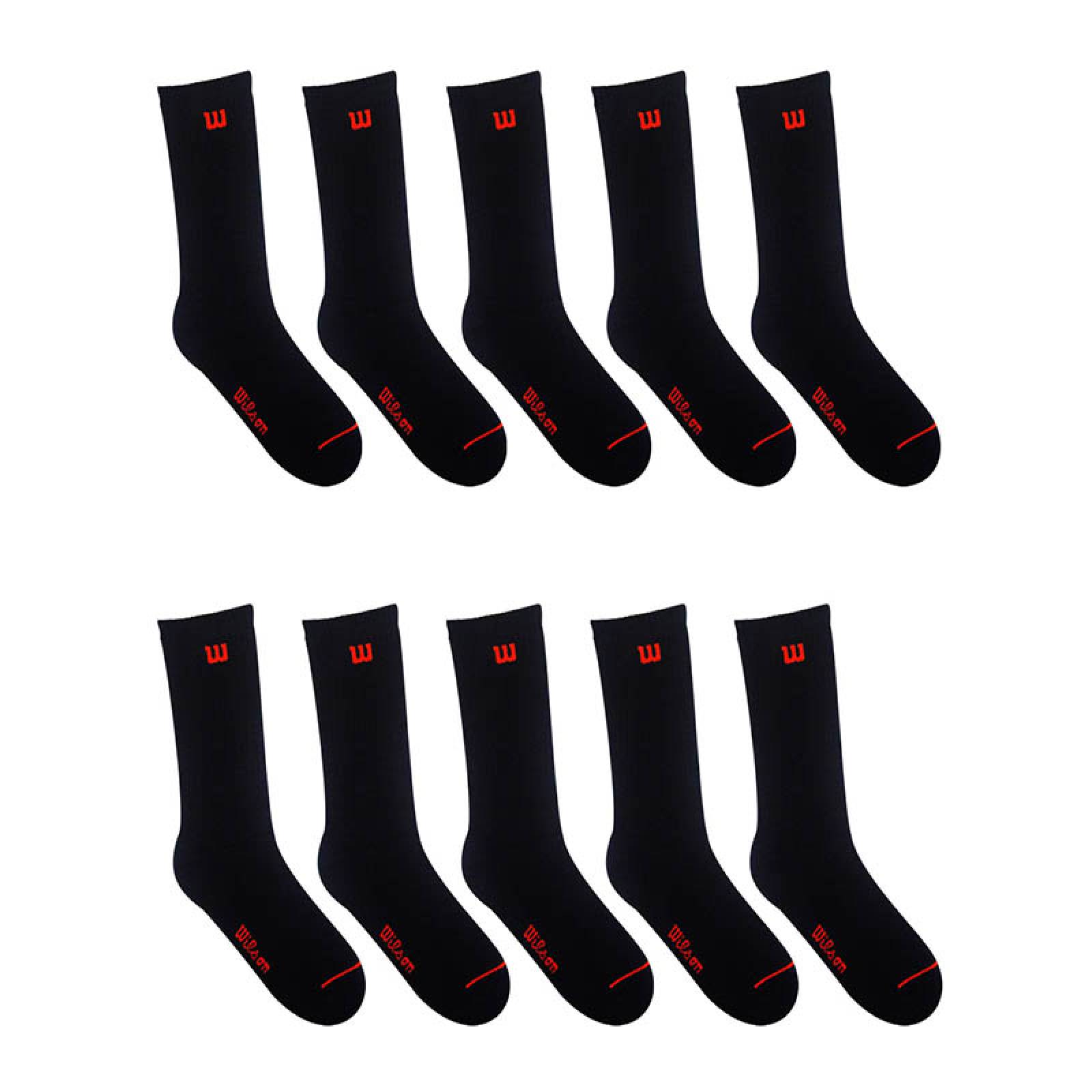 PAQUETE CALCETINES CALCETA CABALLERO WILSON SIN FELPA 10 PARES NEGRO LISO UNITALLA(25cm-29cm)