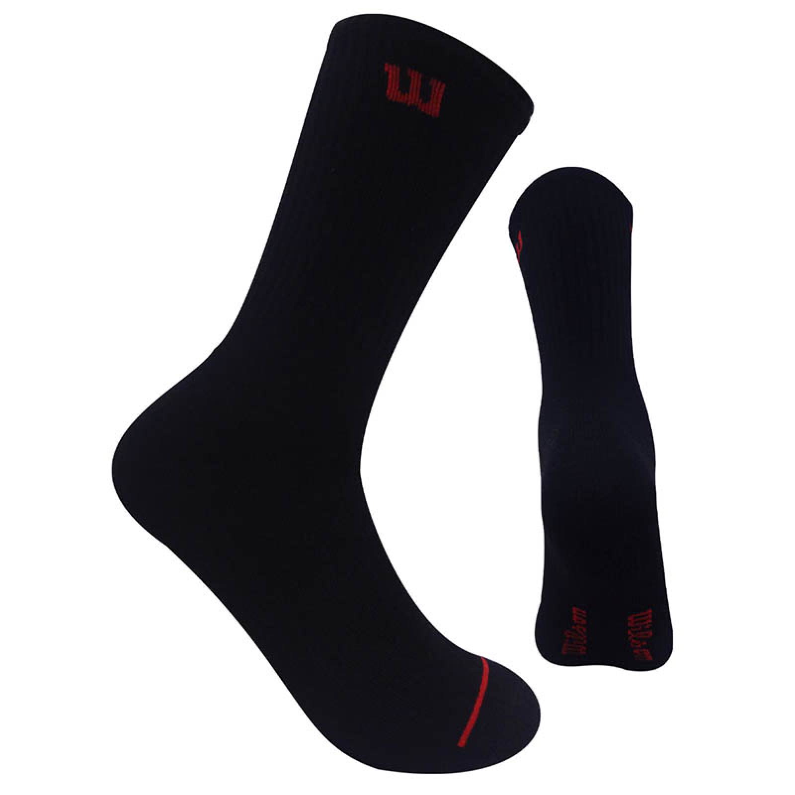 PAQUETE CALCETINES CALCETA CABALLERO WILSON SIN FELPA 10 PARES NEGRO LISO UNITALLA(25cm-29cm)