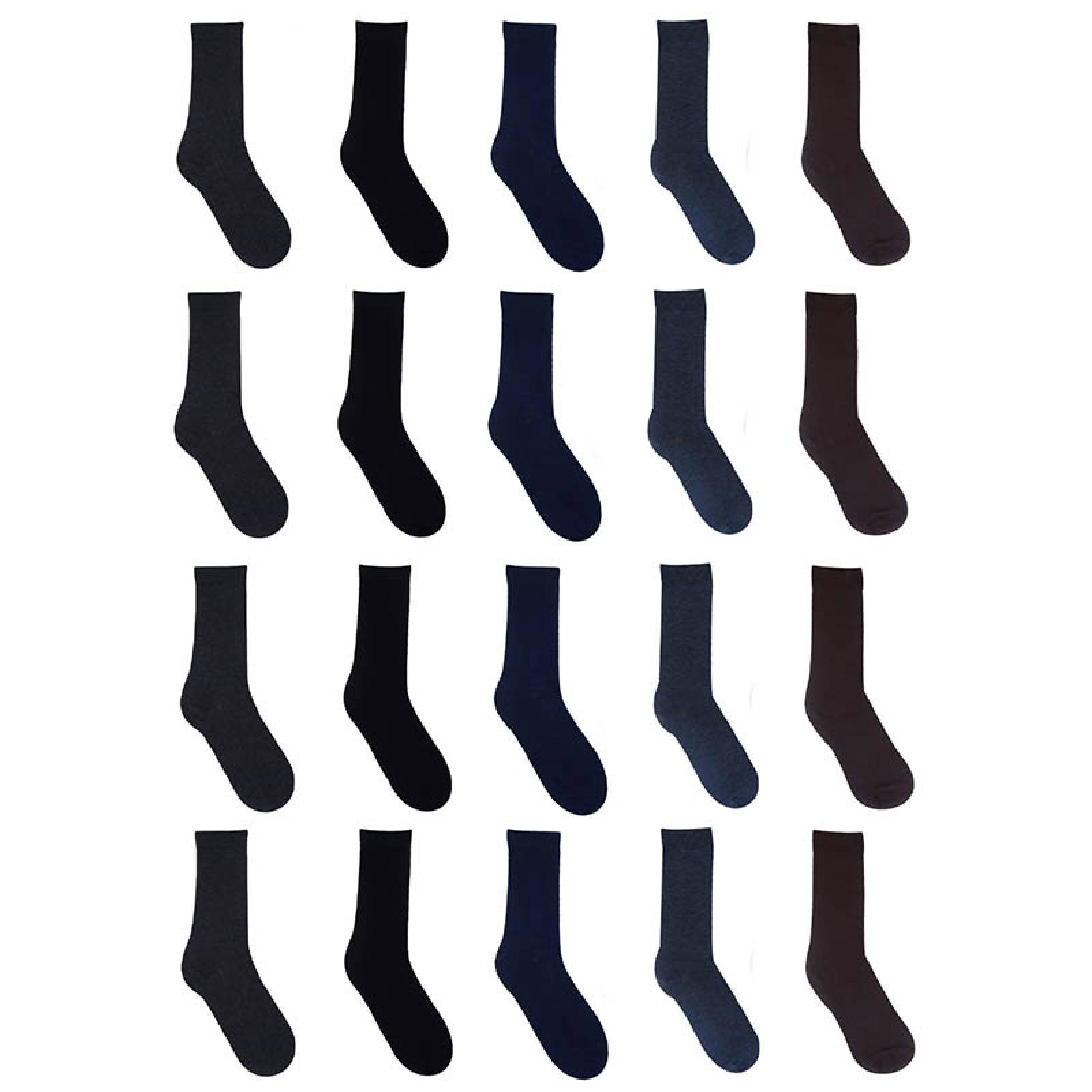 PAQUETE CALCETINES CABALLERO LEE VESTIR 22 PARES 4 NEGROS / 6 MARINOS / 2 OXFORD / 6 JEANS / 4 CAFÉS UNITALLA (25cm - 29cm)
