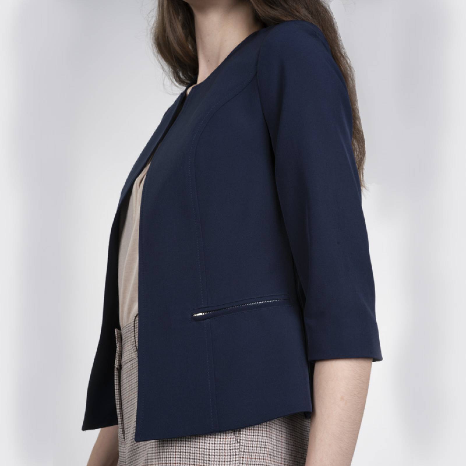 Saco tipo bolero para Dama Petite Amori Azul Marino