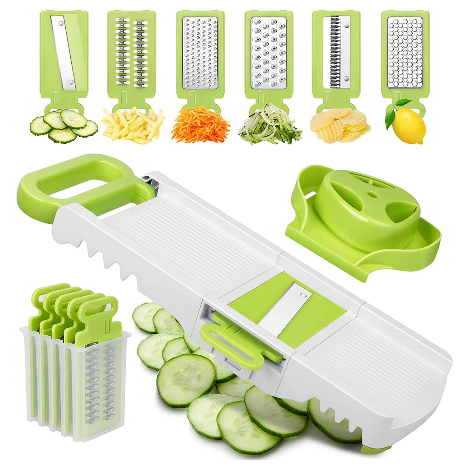 Rallador de Verduras Manual Hiperware 6 en 1 Plegable Color Blanco