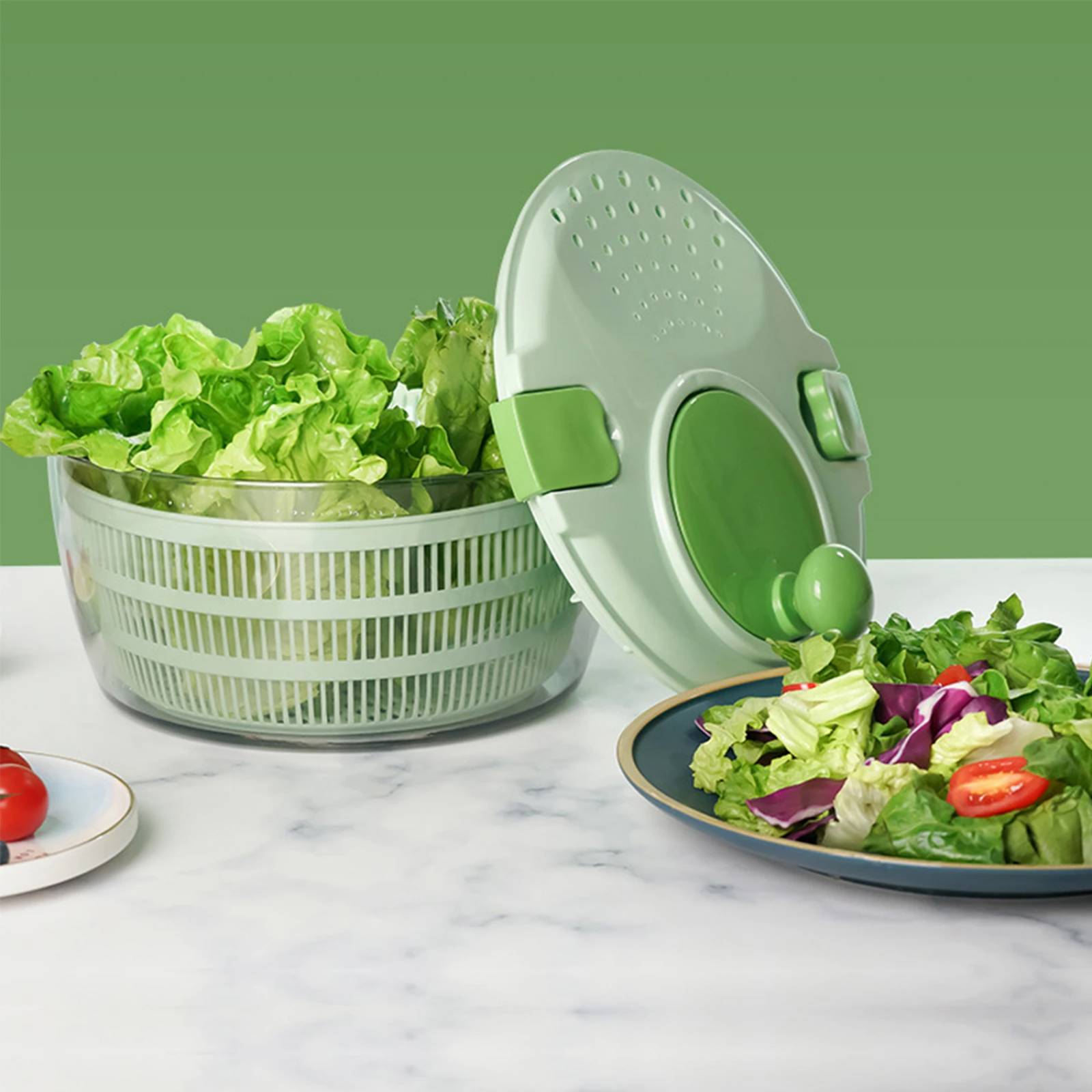 Centrifugadora de Lechuga y Escurridor de Verduras Hiperware de 4L Color Verde
