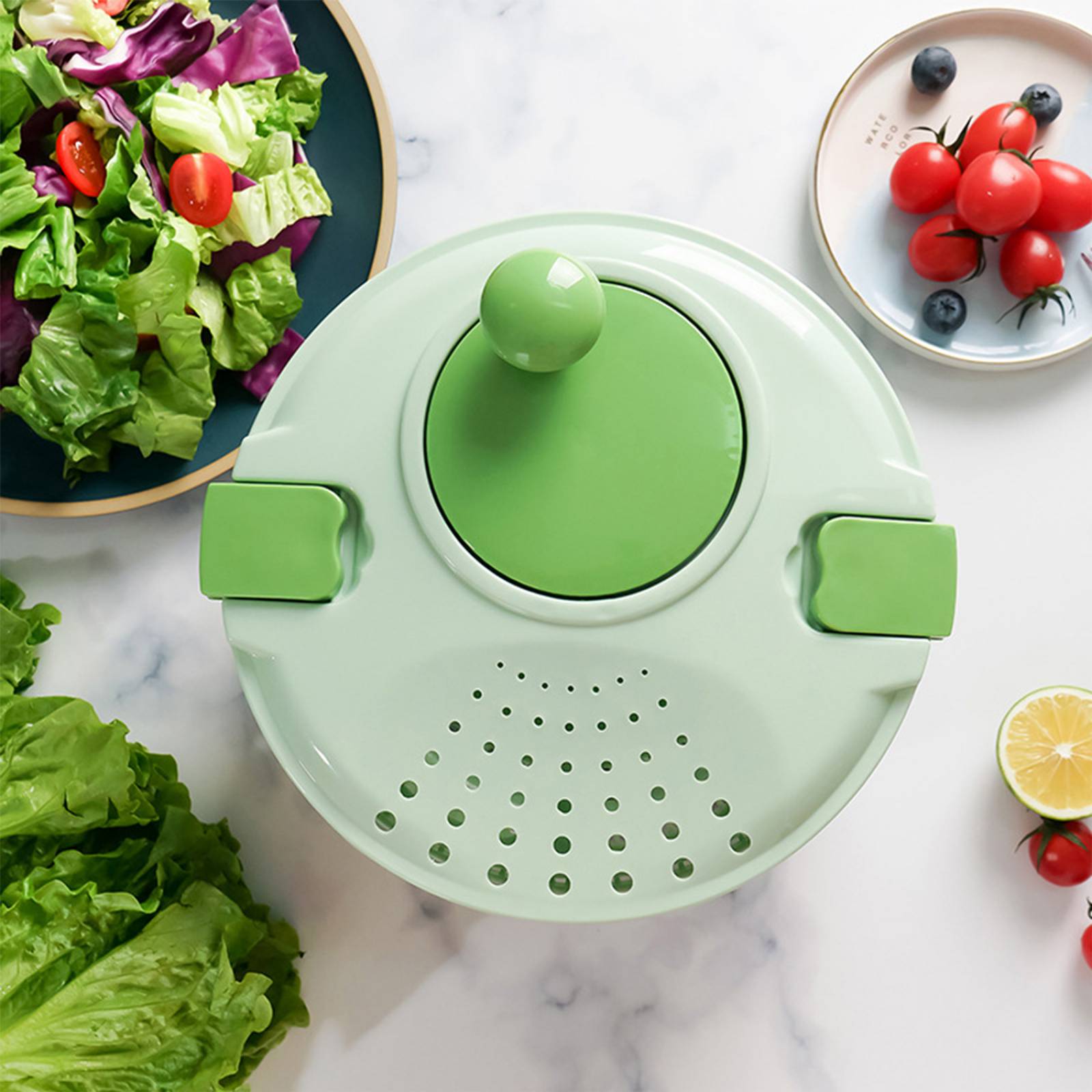 Centrifugadora de Lechuga y Escurridor de Verduras Hiperware de 4L Color Verde