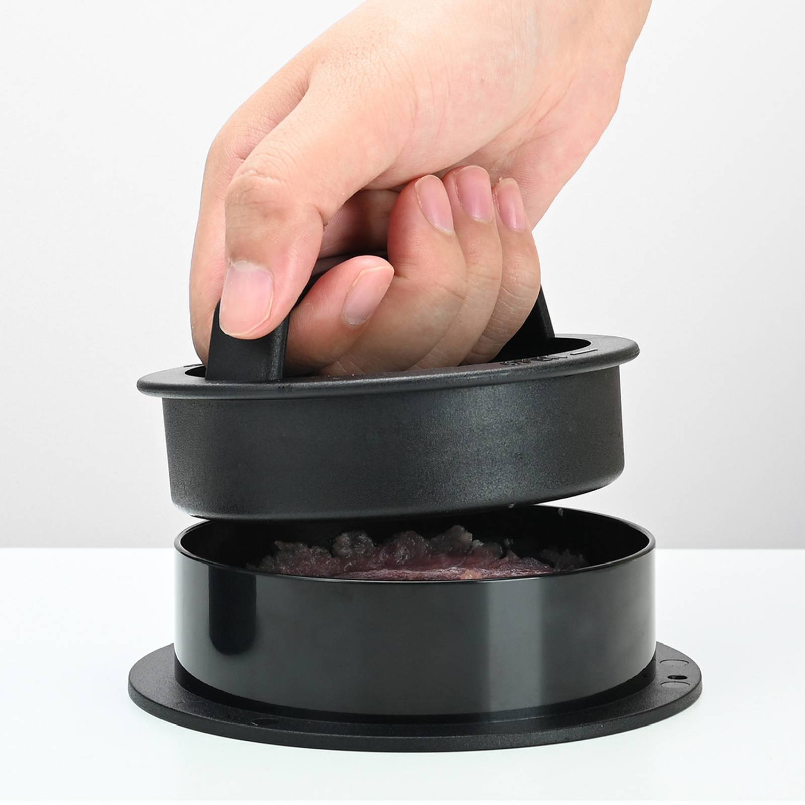 Prensa para Hamburguesas Hiperware 3 en 1 Antiadherente Color Negro