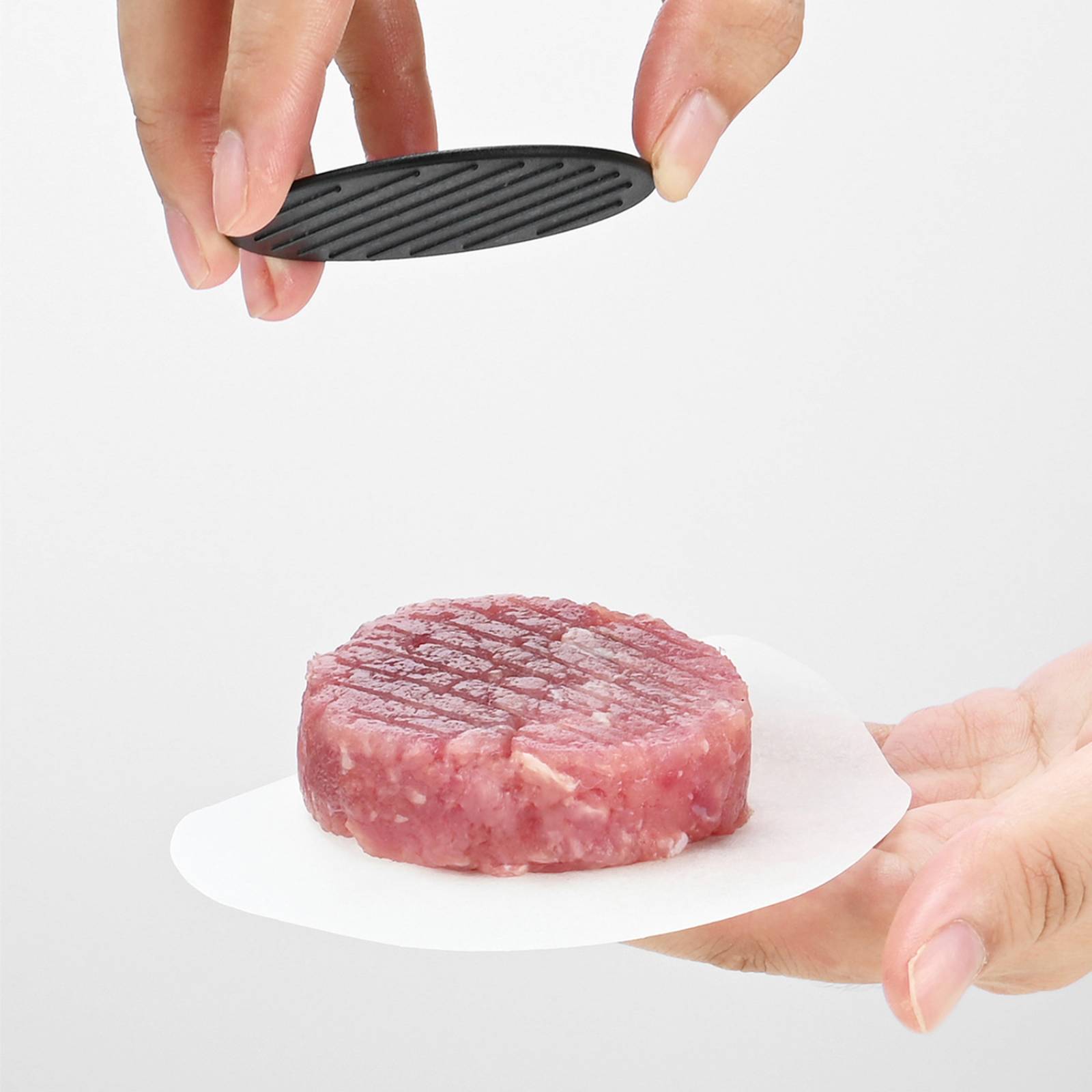 Prensa para Hamburguesas Hiperware 3 en 1 Antiadherente Color Negro