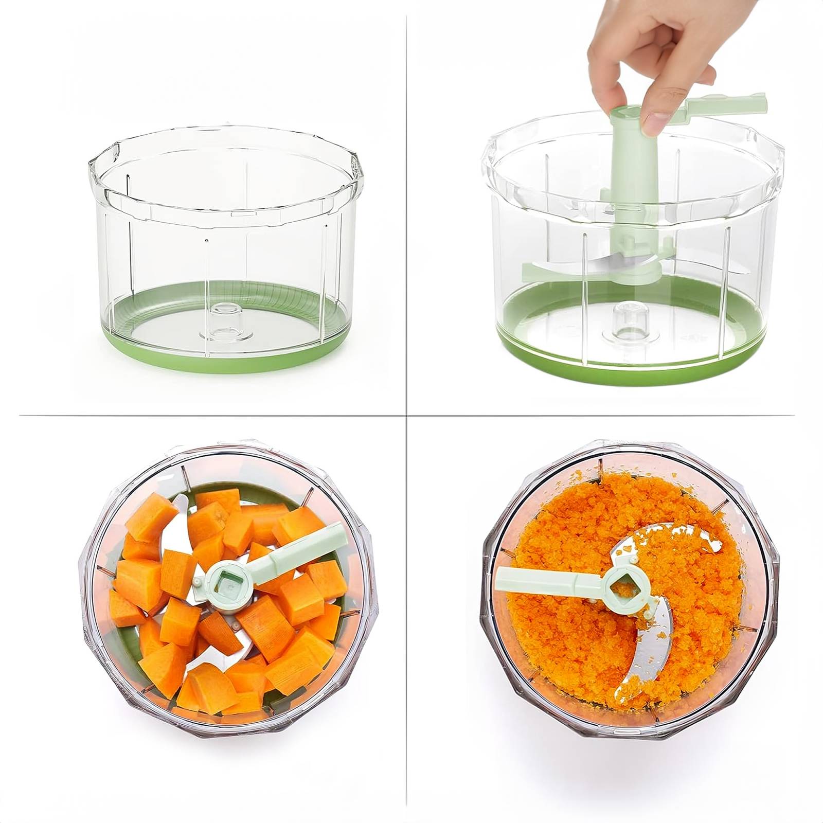 Picador de Verduras y Mezclador Manual Hiperware de 1L Color Verde