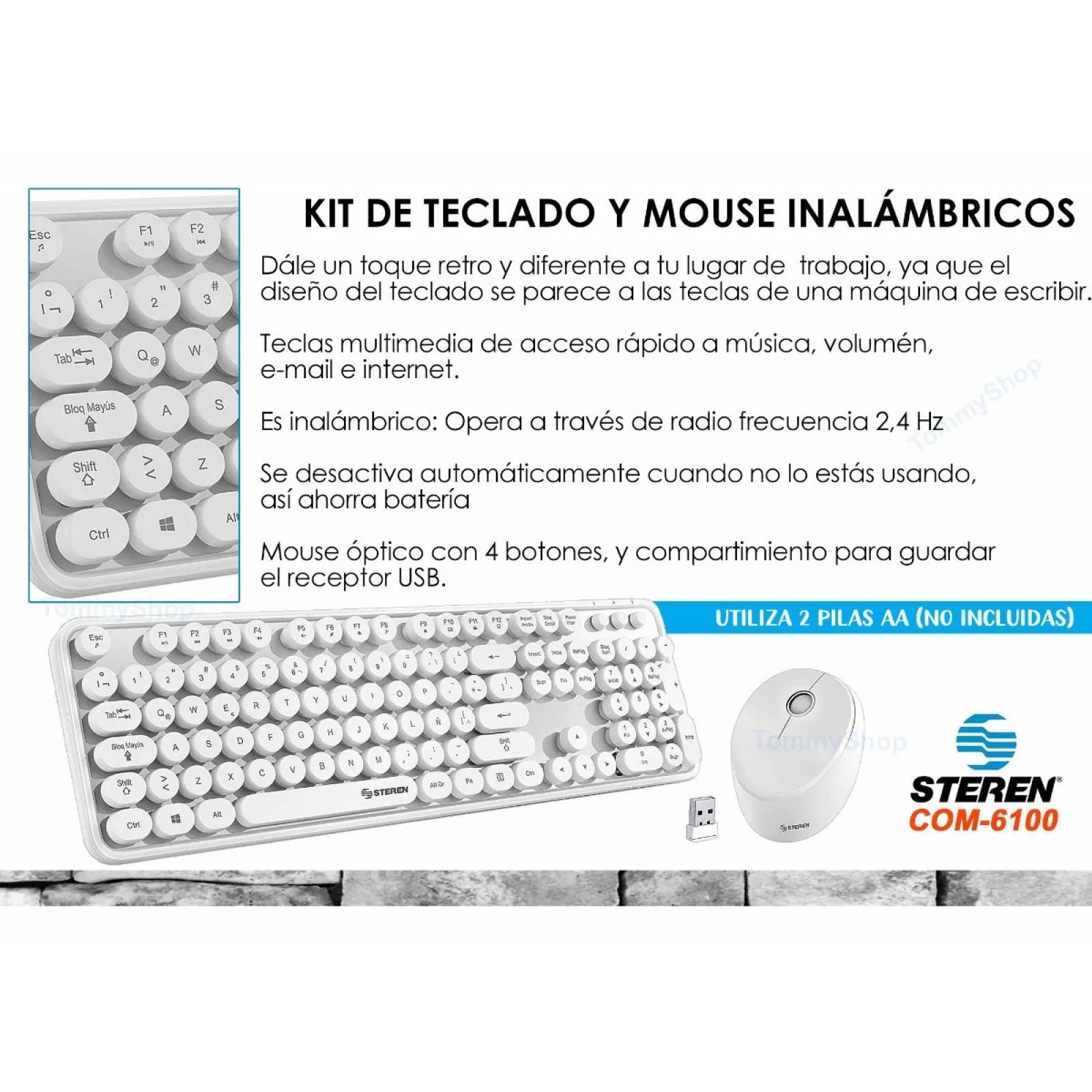 Kit teclado y mouse best sale inalámbrico acteck t520 vintage