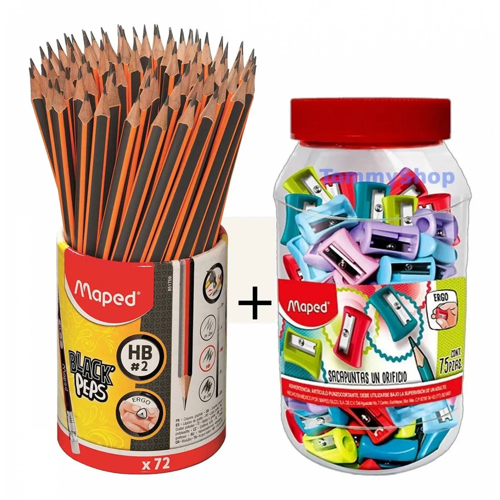 Lapices N 2 Lapiz Sacapuntas Bote 75 Surtidos Mayoreo Utiles