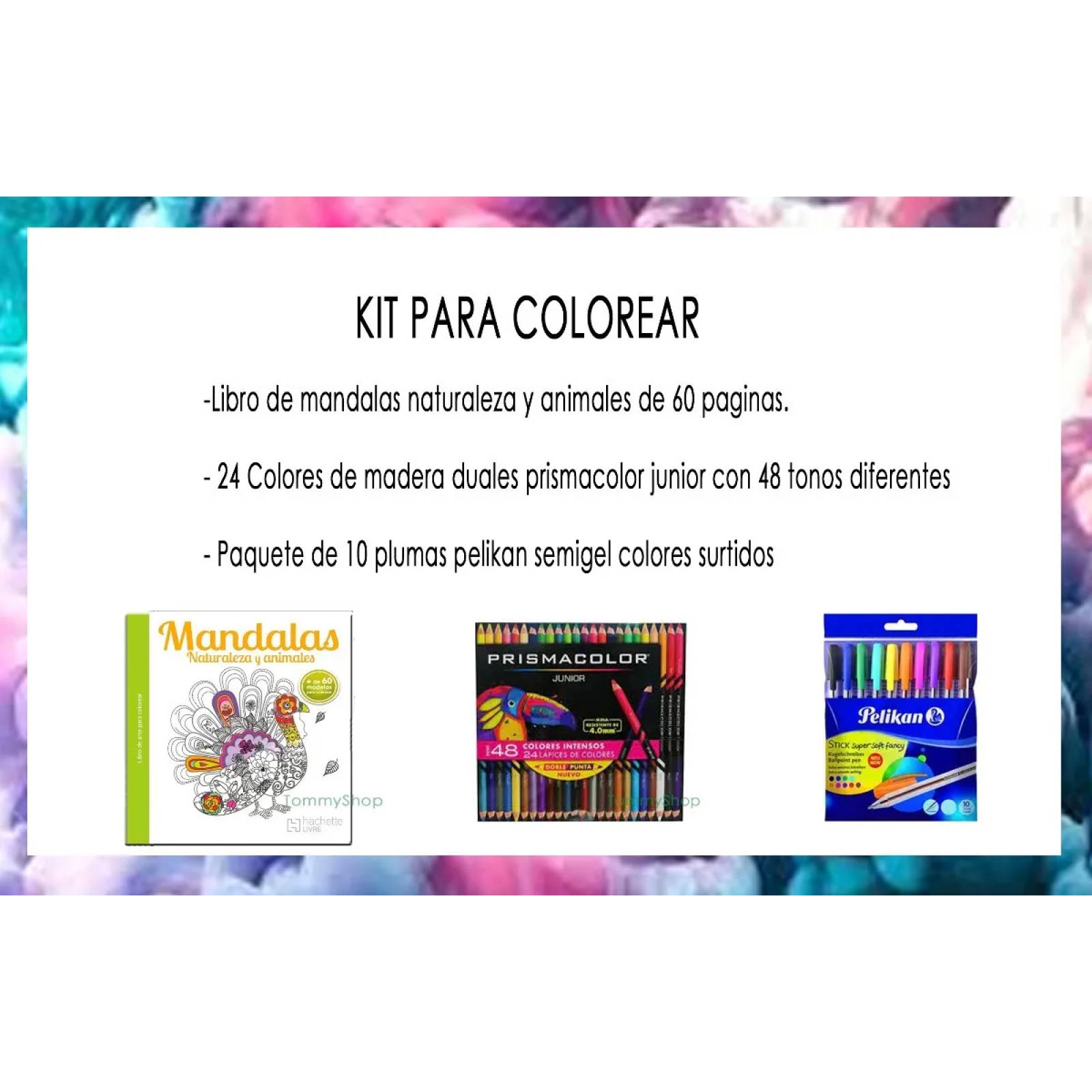 Libro Mandalas Animales Y Naturaleza + Colores Prismacolor