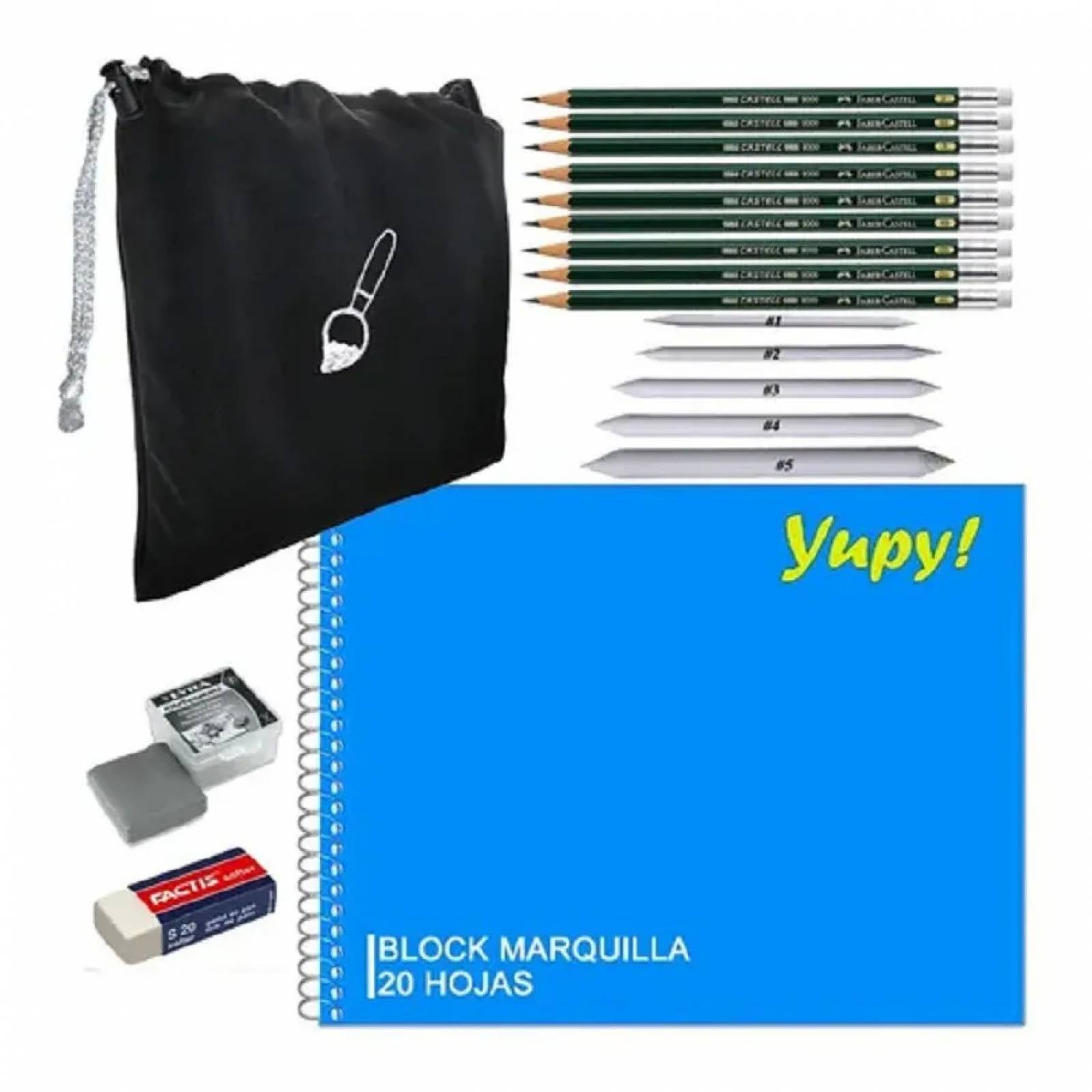 Lapices Faber Castell P Dibujo Esfuminos Goma Moldeable Bloc