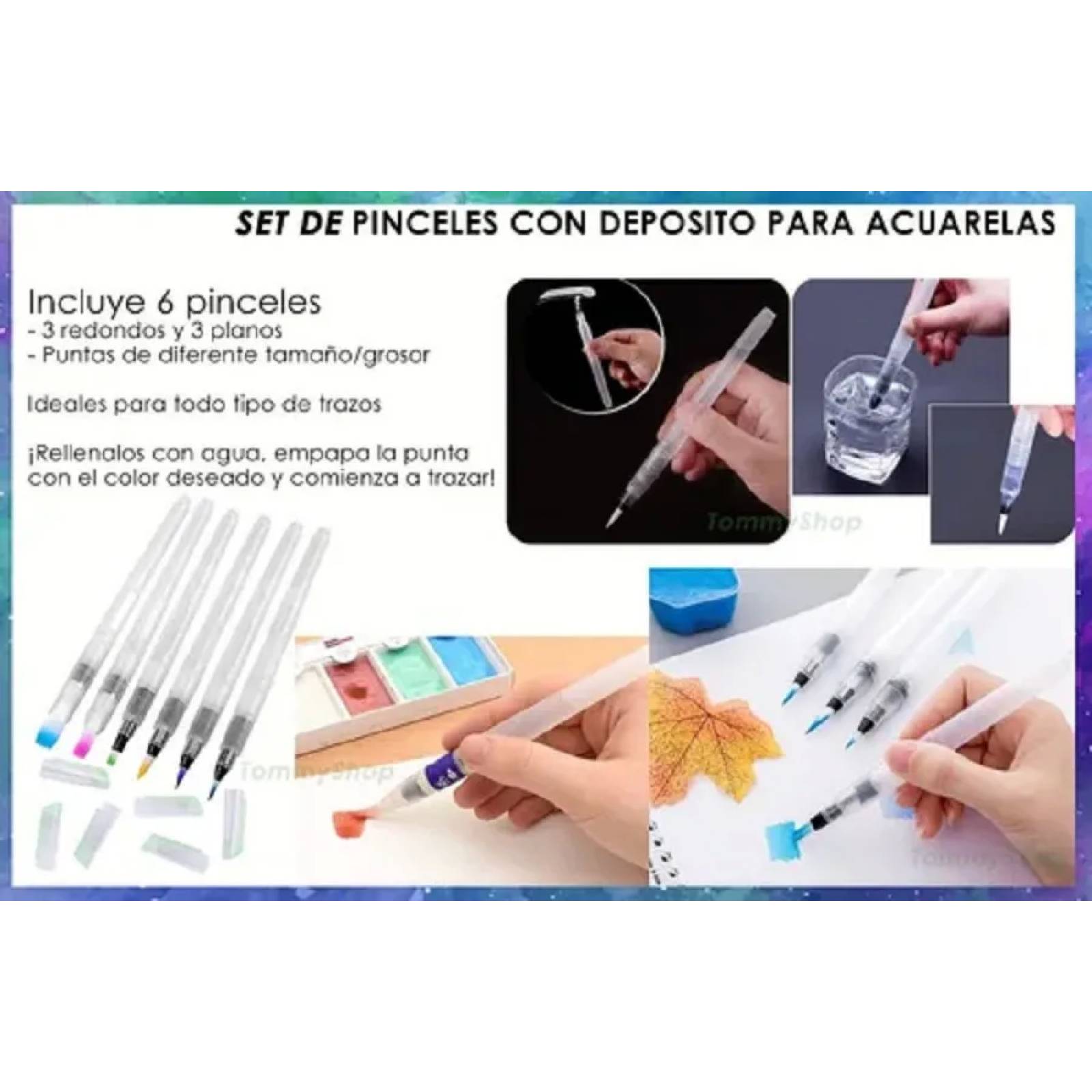 Estuche Acuarelas + Pinceles Deposito + Godete Tapa + Regalo