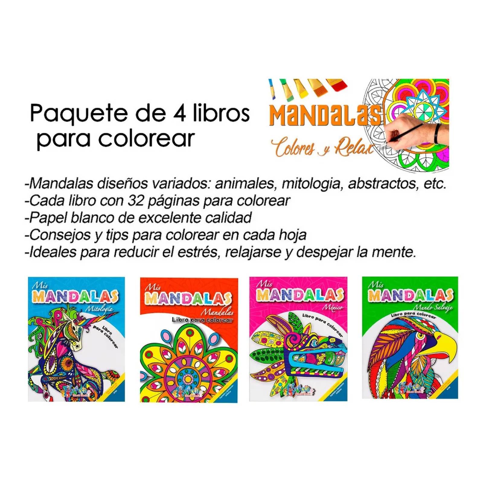 4 Libros Mandalas Iluminar Colorear Anti Estres Creatividad