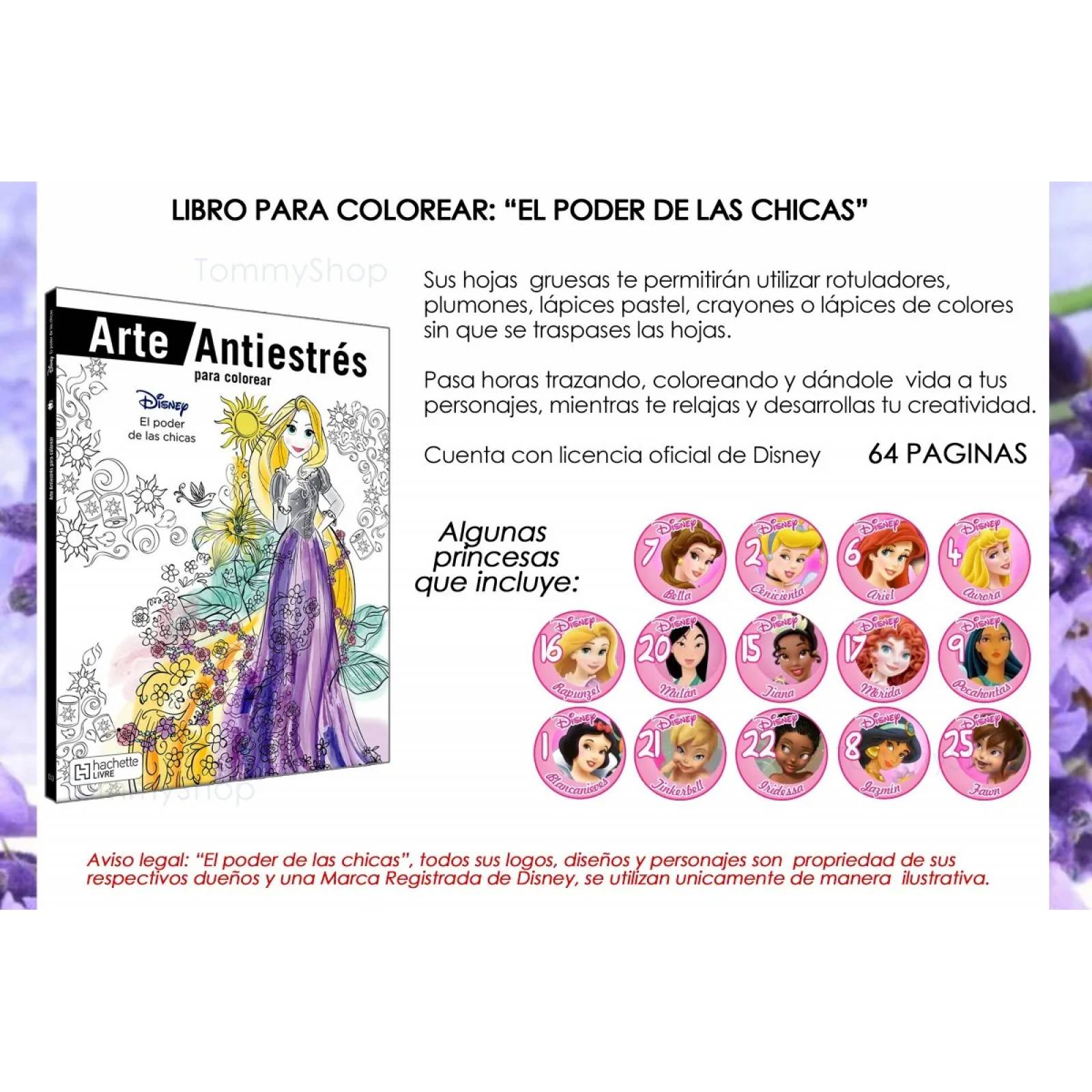 Libro Disney® Princesas Rapunzel Colorear + Colores