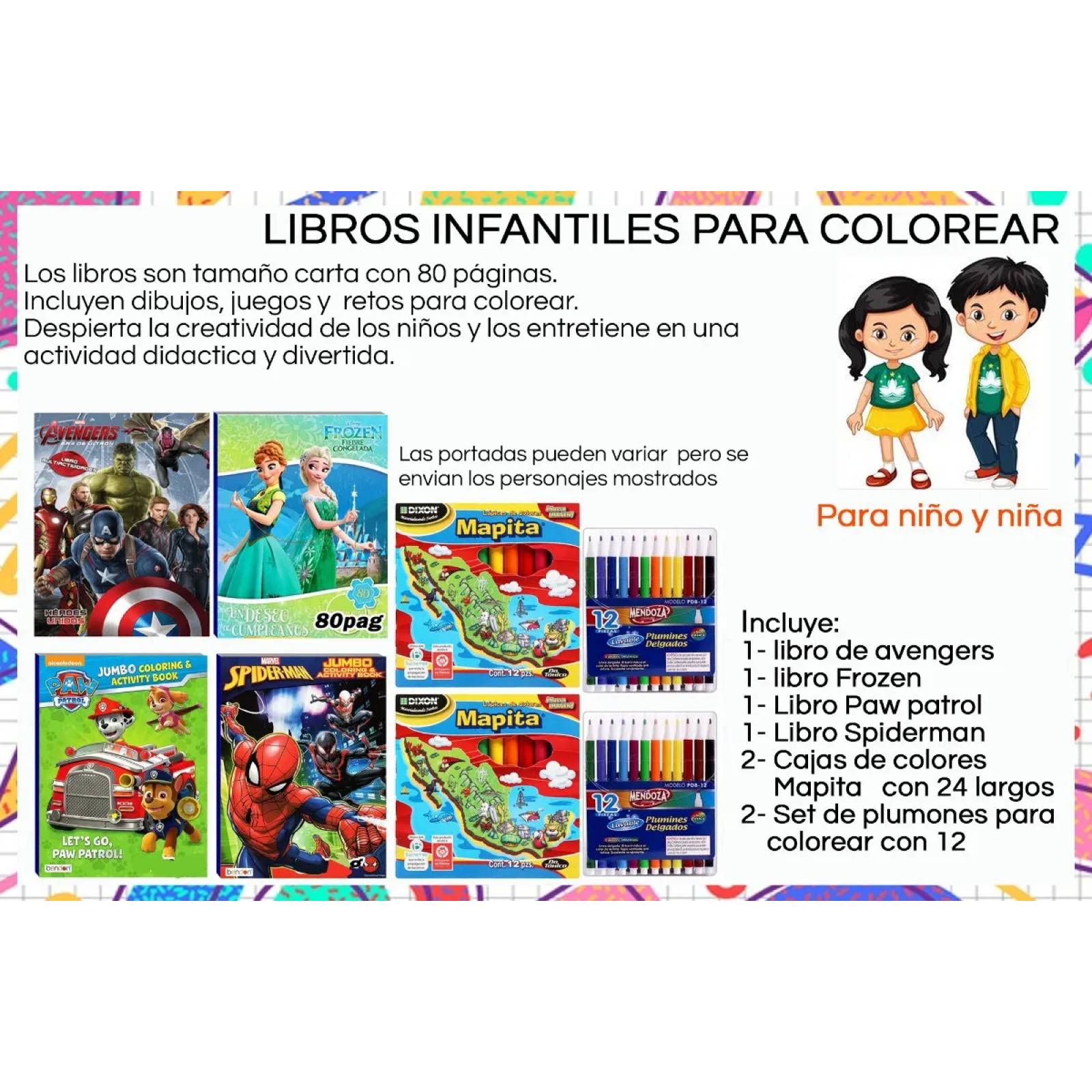 Pack Libros Infantiles P Colorear Niño Niña El Regalo Ideal