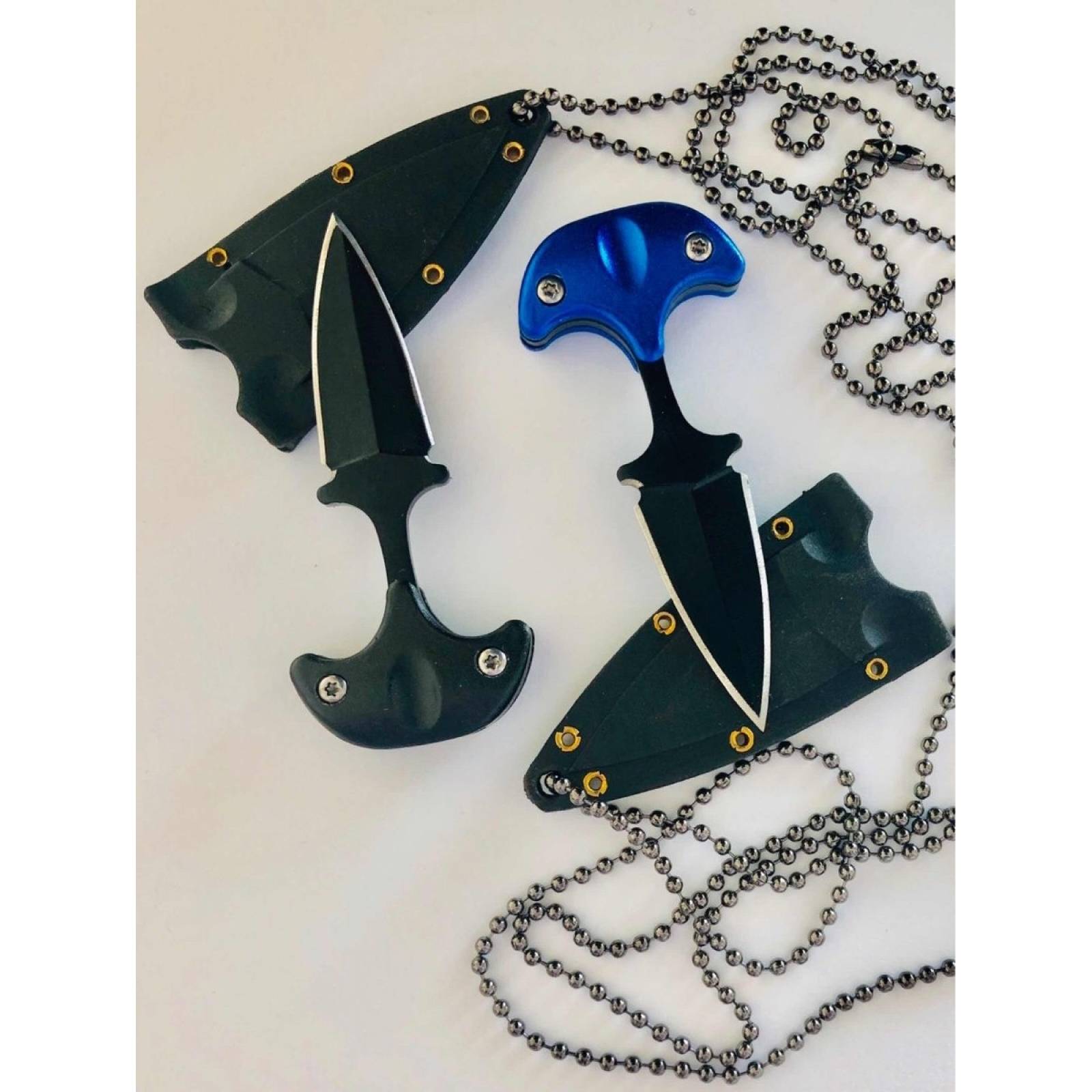 Cuchillo Navaja Collar Mini Táctico Para Defensa Personal