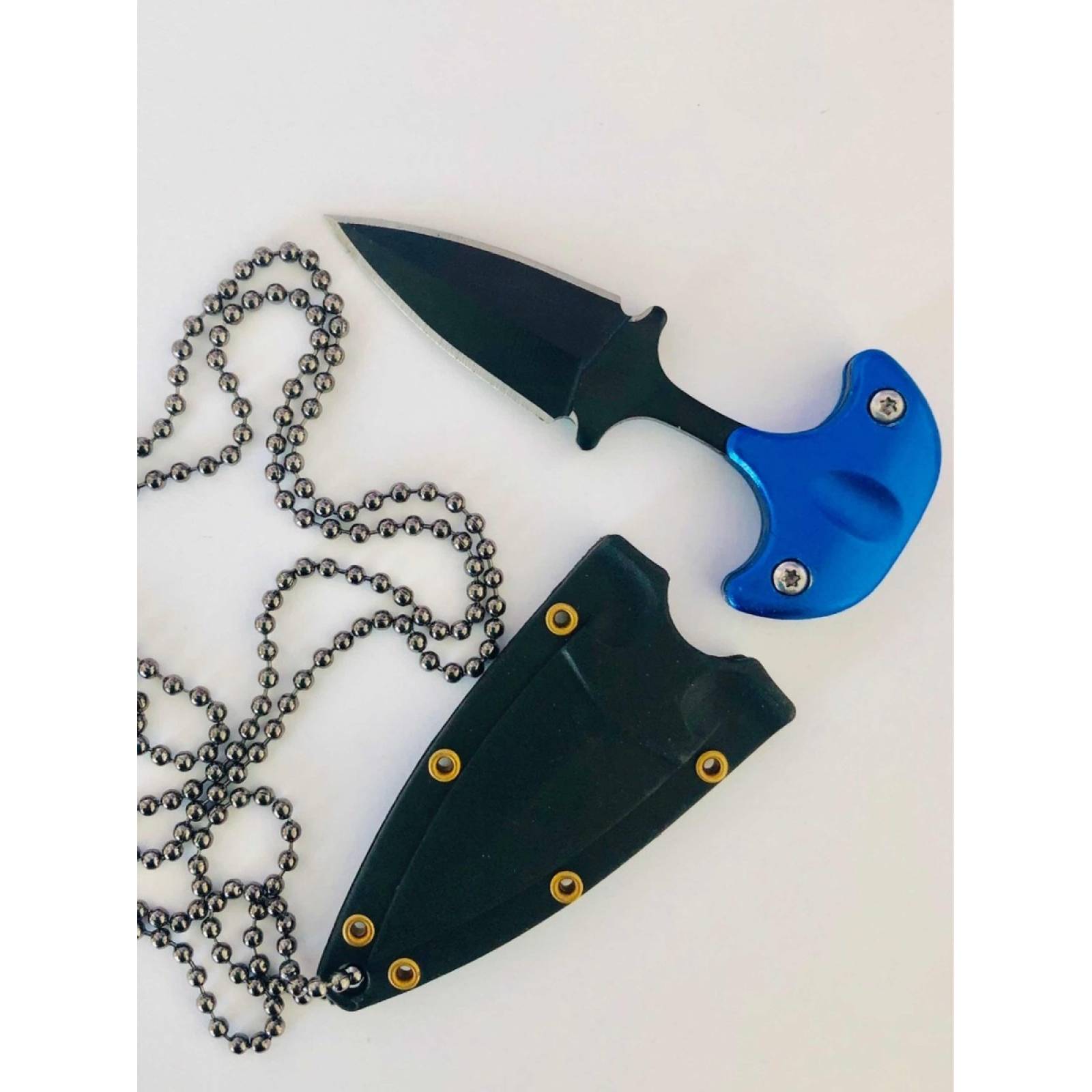 Cuchillo Navaja Collar Mini Táctico Para Defensa Personal