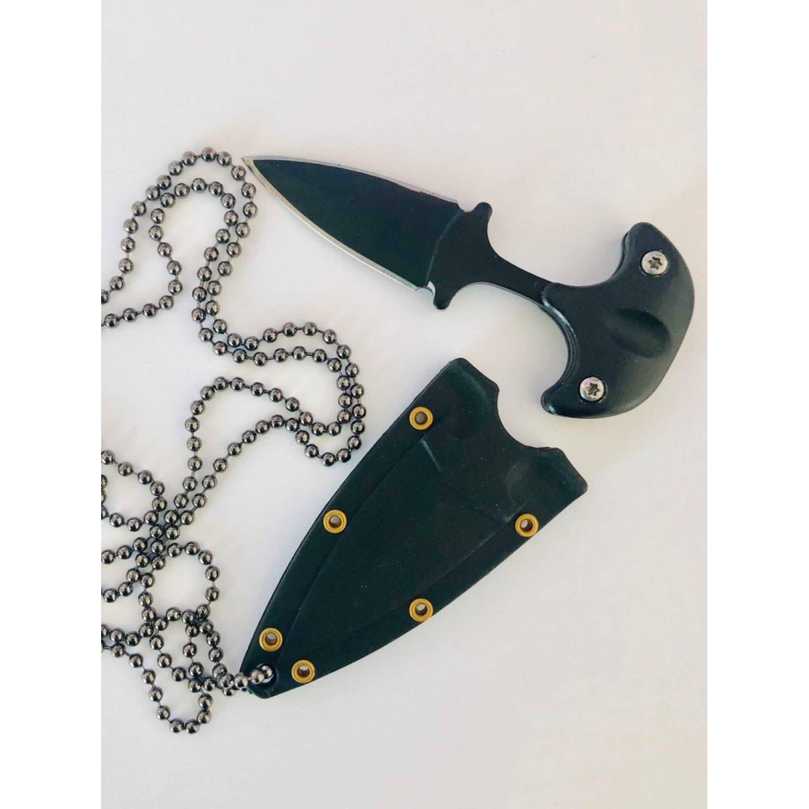 Cuchillo Navaja Collar Mini Táctico Para Defensa Personal