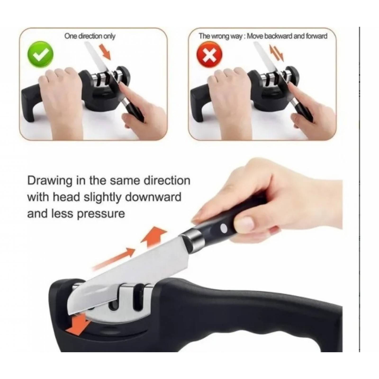 Afilador D Cuchillos Portátil 3 Etapas D Afilado Profesional