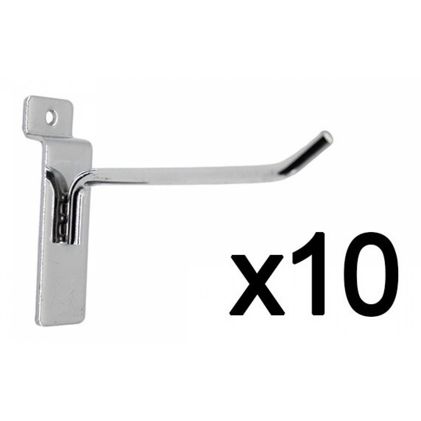 Gancho Blister Cromado Para Panel Ranurado Exhibipanel Resistente Grueso 10cm Y 20cm 