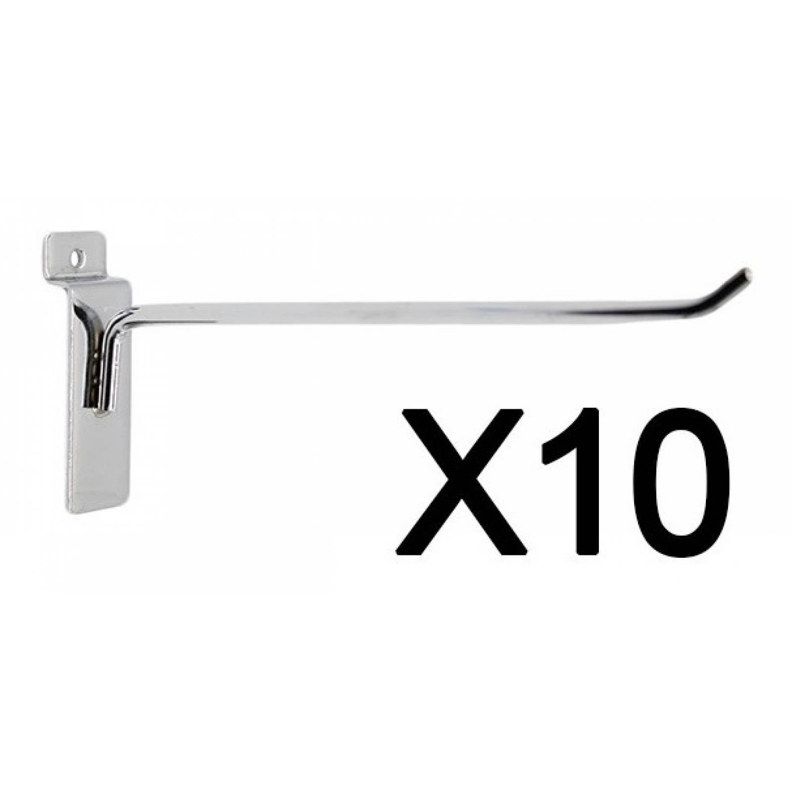 Gancho Blister Cromado Para Panel Ranurado Exhibipanel Resistente Grueso 10cm Y 20cm 