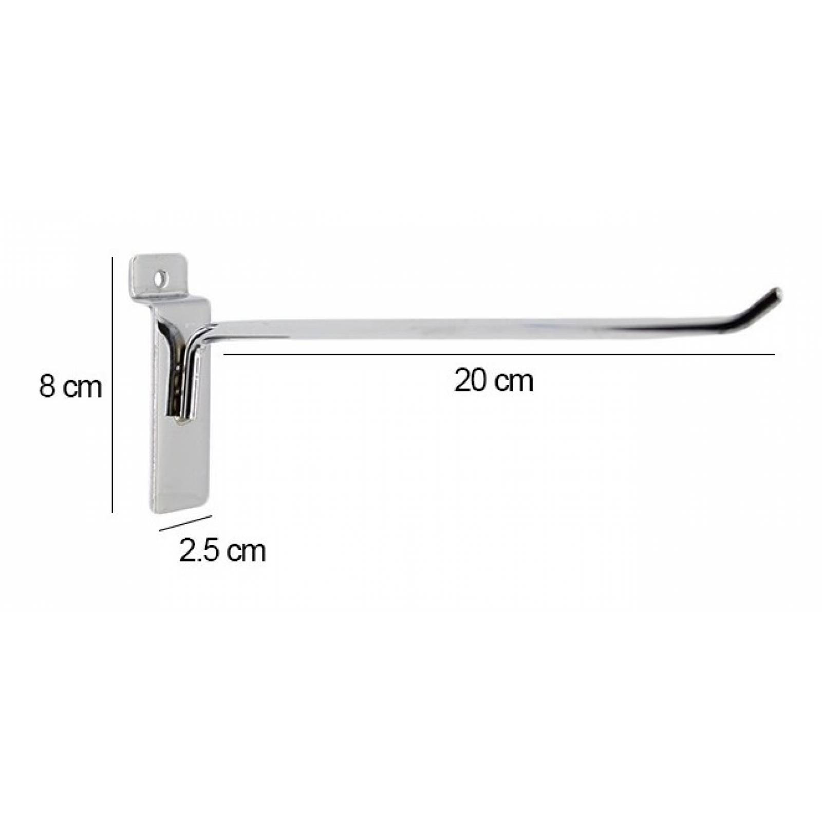 Gancho Blister Cromado Para Panel Ranurado Exhibipanel Resistente Grueso 10cm Y 20cm 