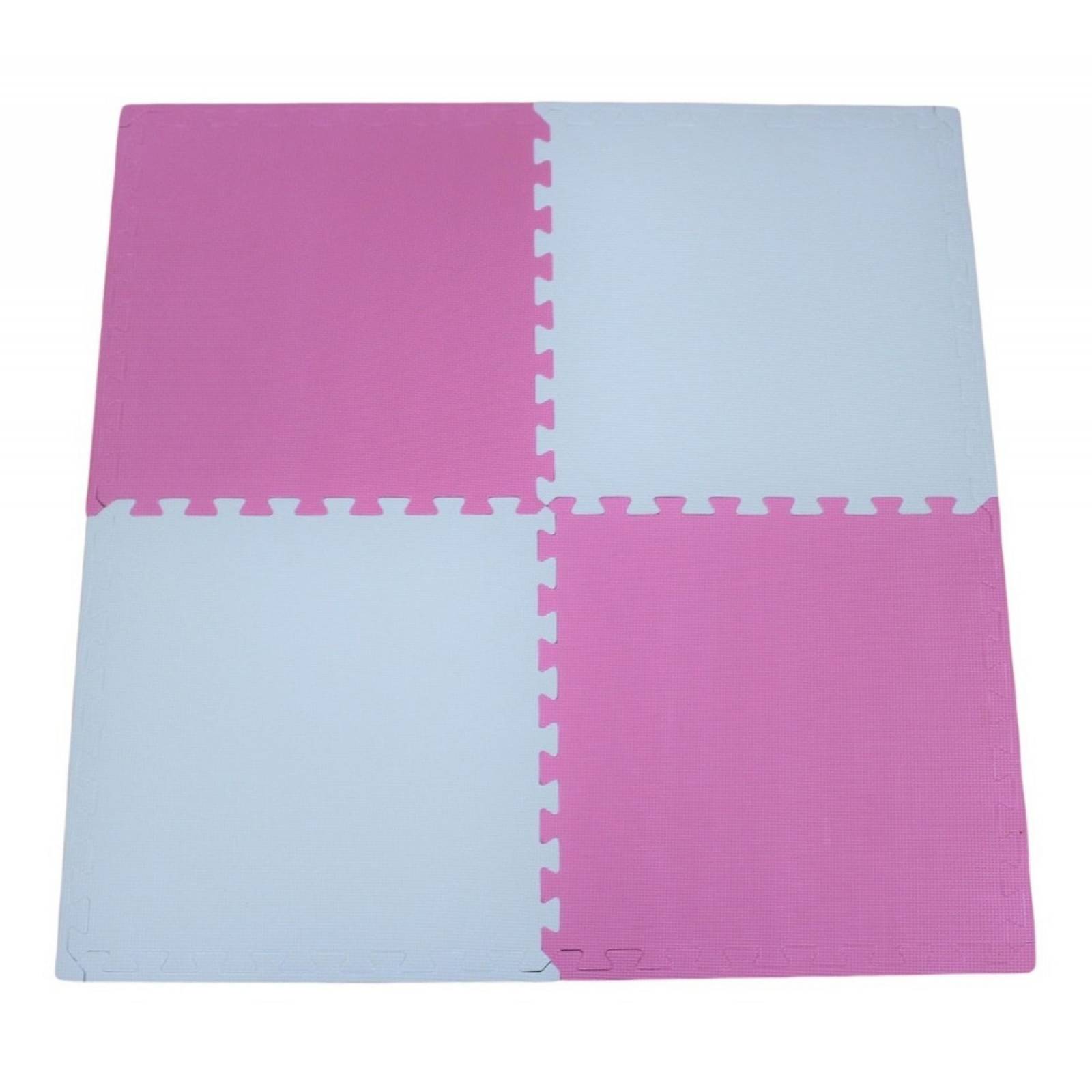 Tapete Piso Foamy Niños 4 Mts Cuadrados 16 Piezas Rosa bco