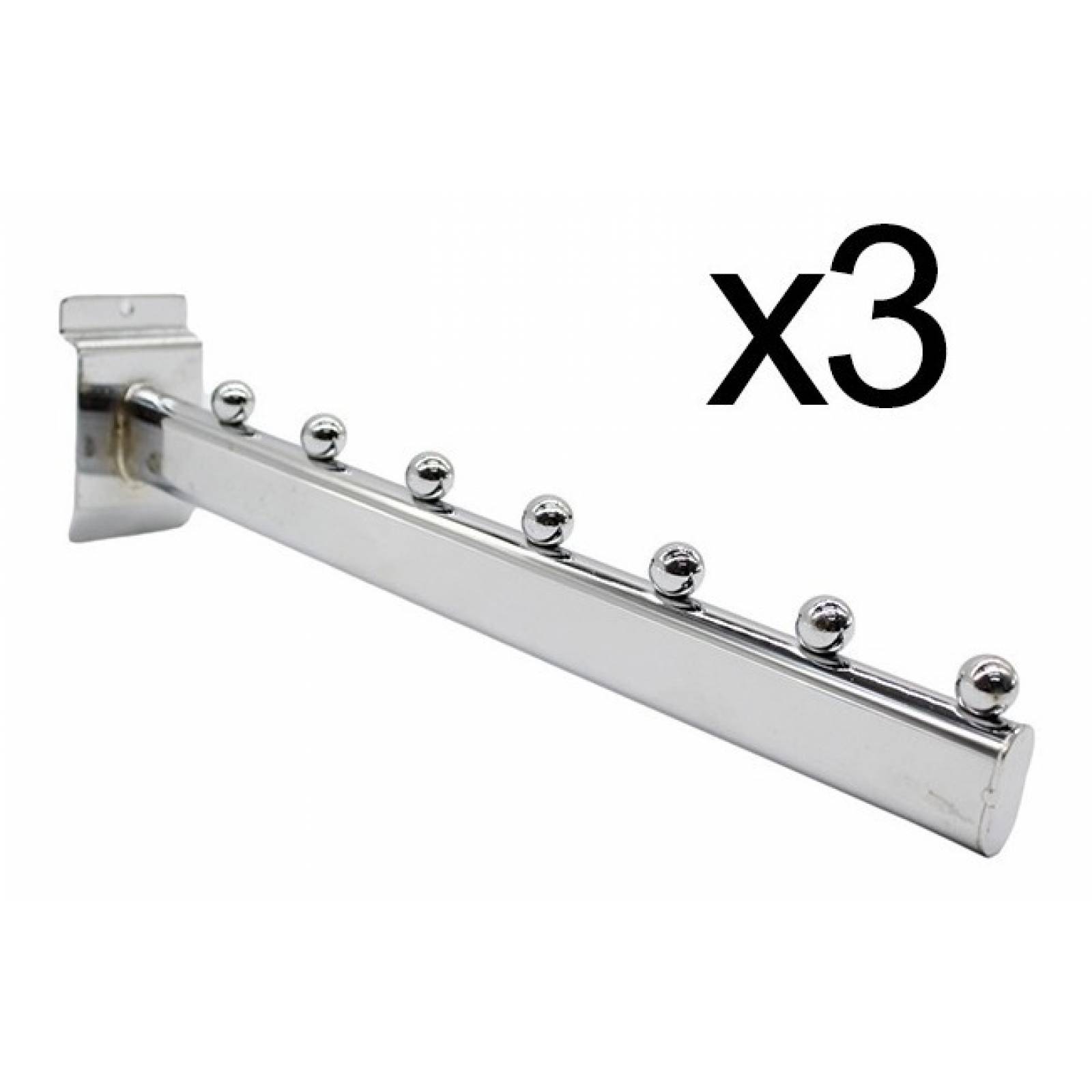 Cascada De 7 Balines Cromada Para Panel Ranurado 3 Piezas