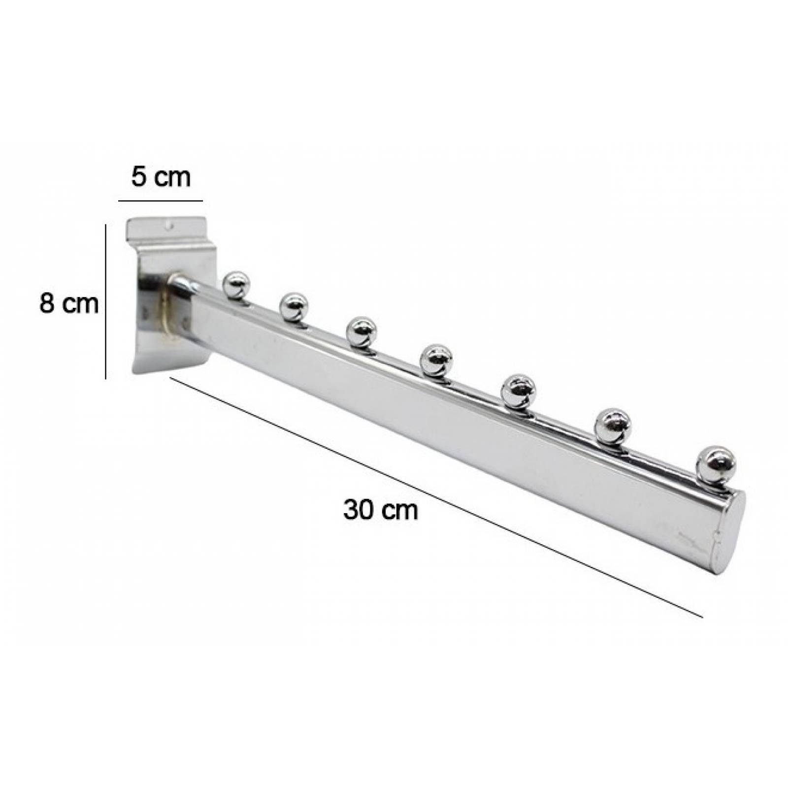 Cascada De 7 Balines Cromada Para Panel Ranurado 3 Piezas