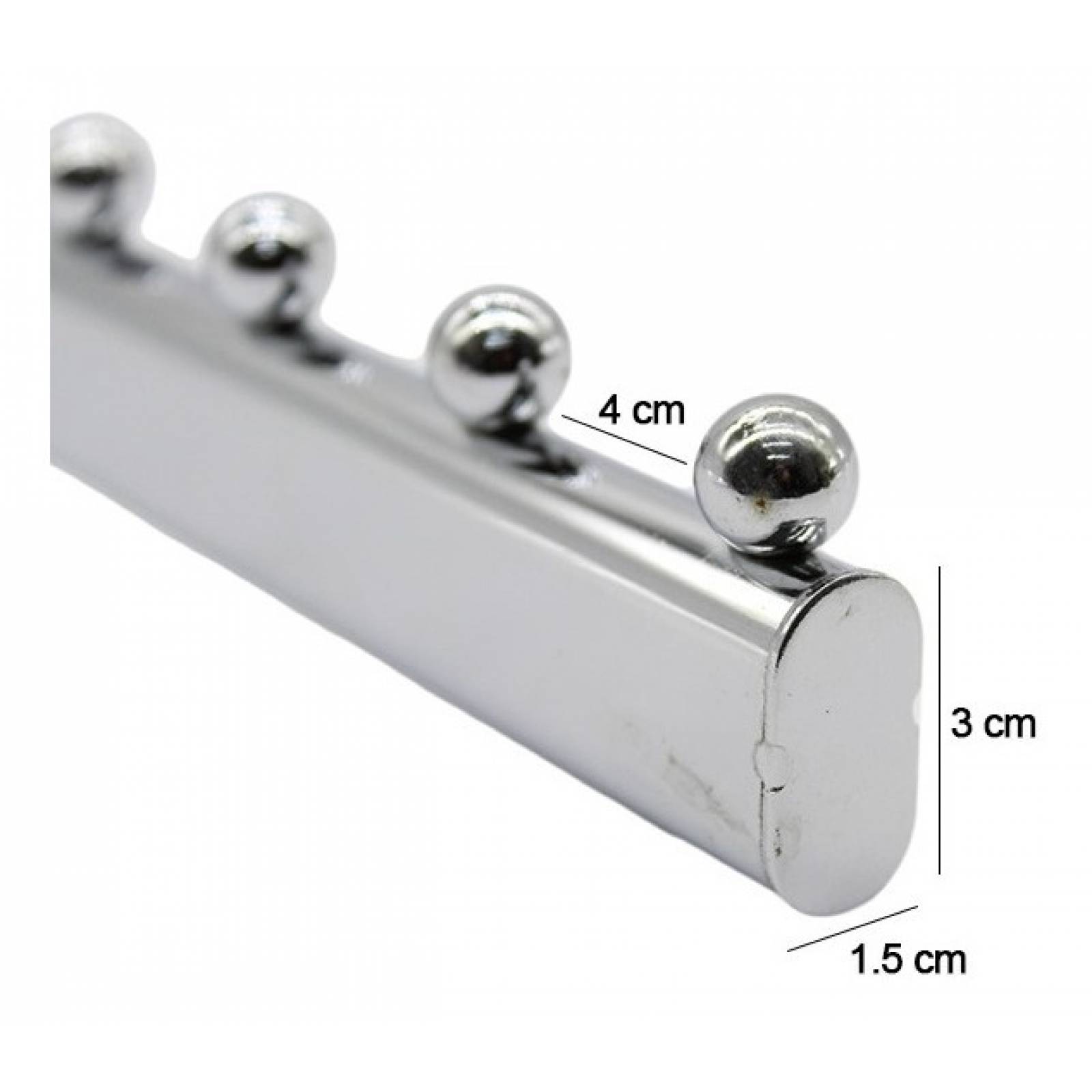 Cascada De 7 Balines Cromada Para Panel Ranurado 3 Piezas