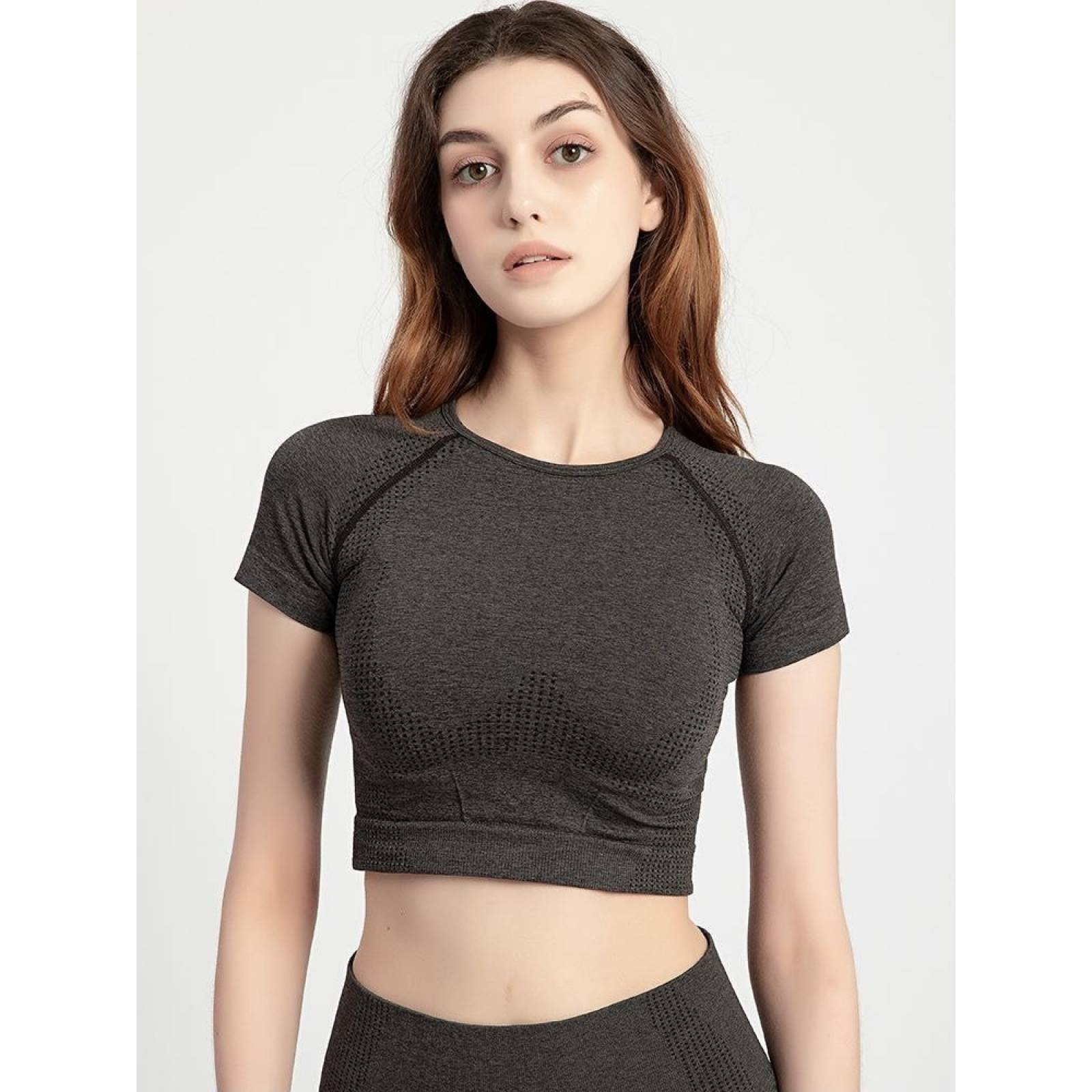 Set Lycras Top Mcorta Ropa Deportiva Fitness Conjunto Shirt