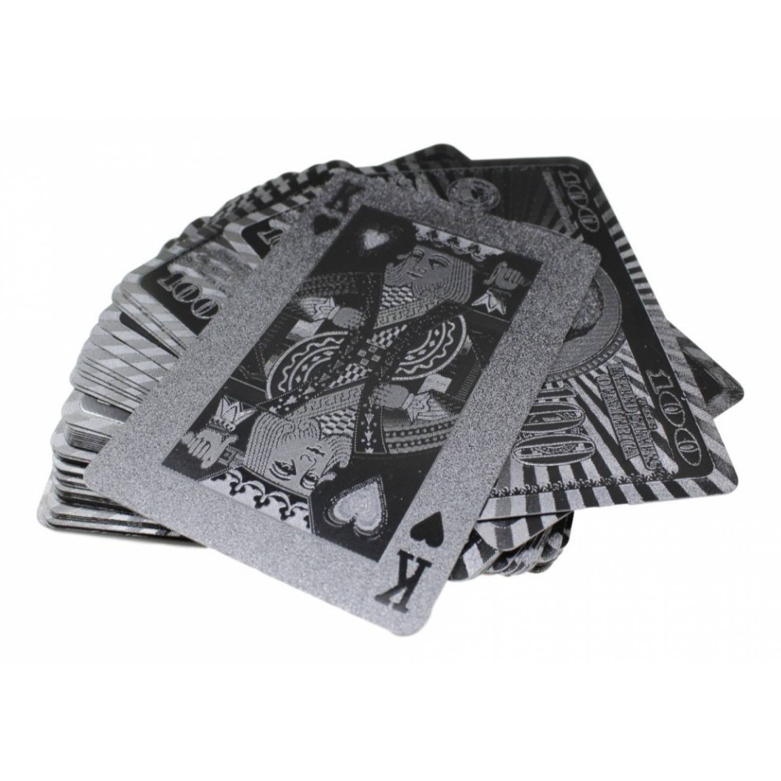 Baraja Negra Poker Black 100 Dolares Cartas 
