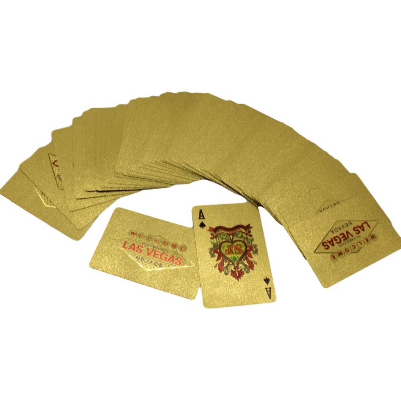 Baraja Dorada Poker Gold Vegas Cartas Luxury
