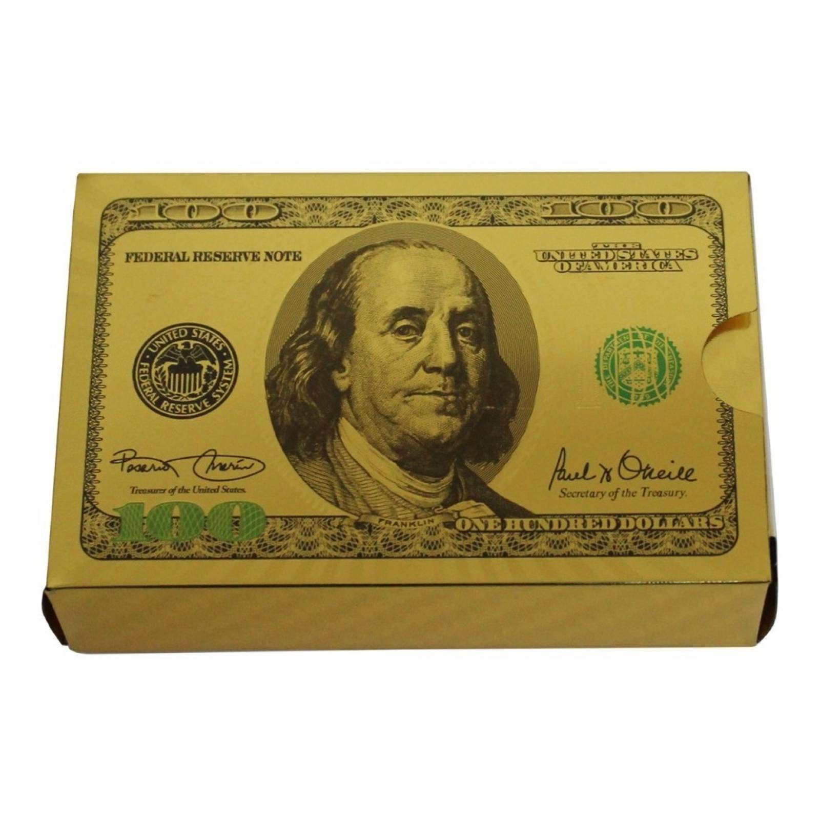 Baraja Dorada Poker Gold 100 Dolares Cartas 