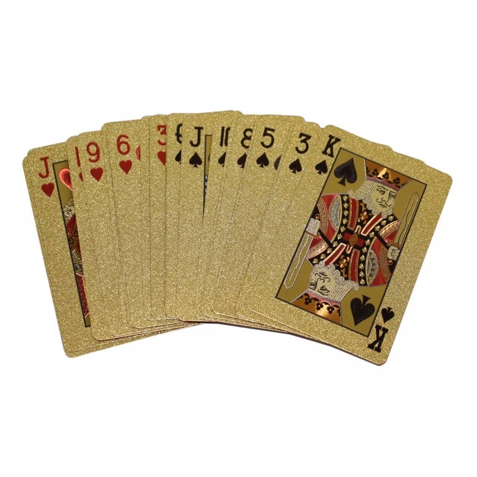Baraja Dorada Poker Gold 100 Dolares Cartas 
