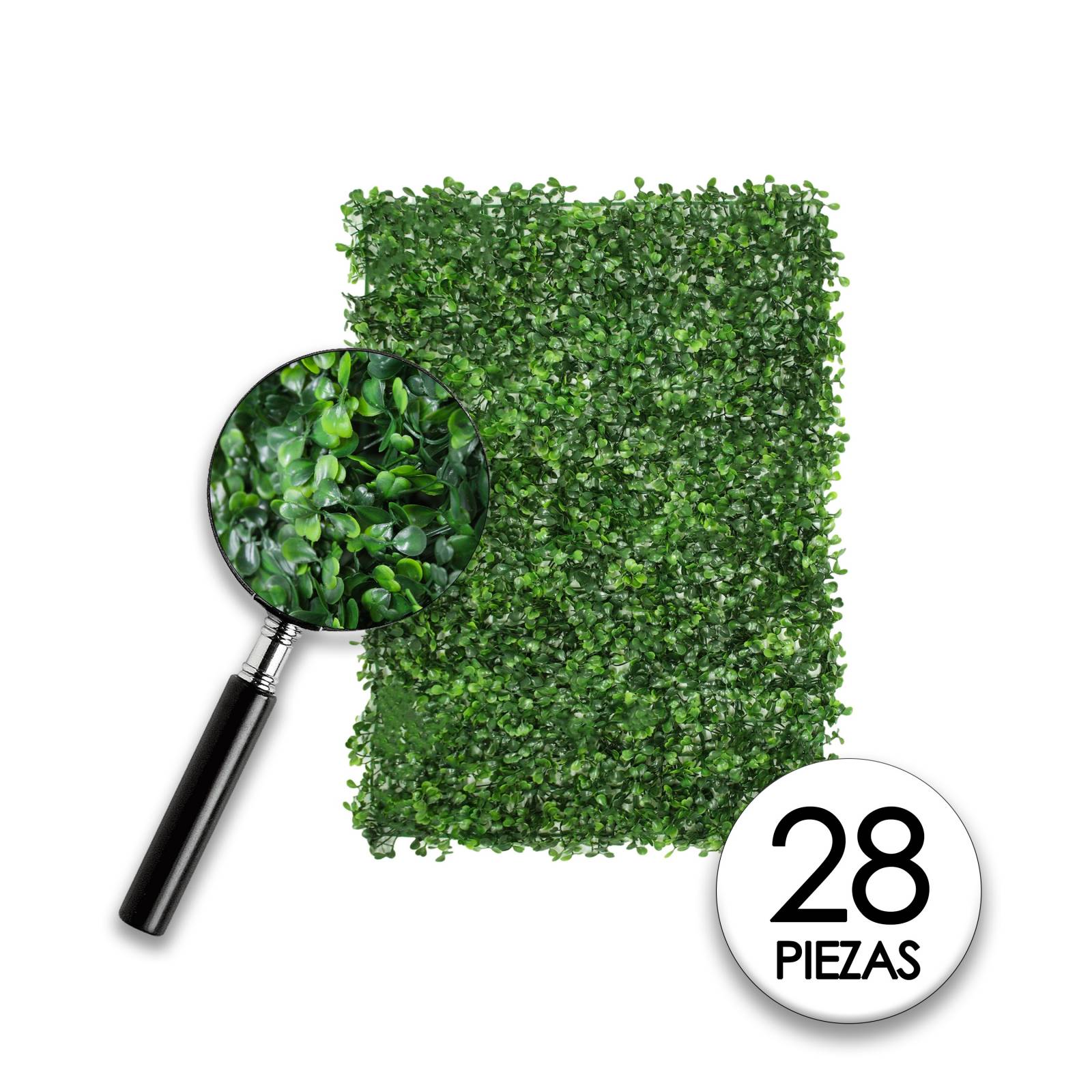 Follaje Artificial Sintetico Muro Verde 28pzas 60 X 40 Cm Ar