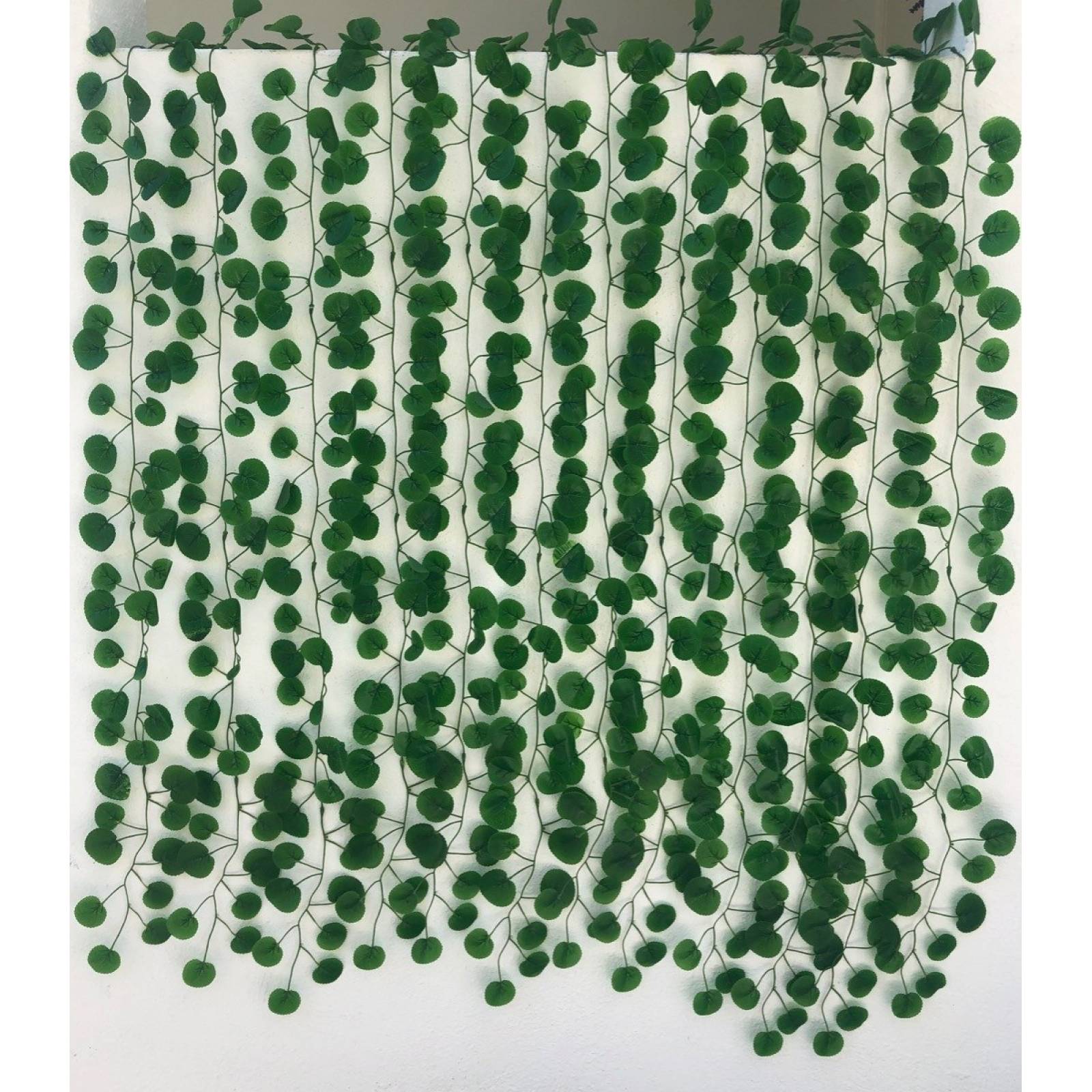 Follaje Artificial Guía Hiedra 2m Muro Verde Enredadera Lisa 12 Piezas Envio Gratis 