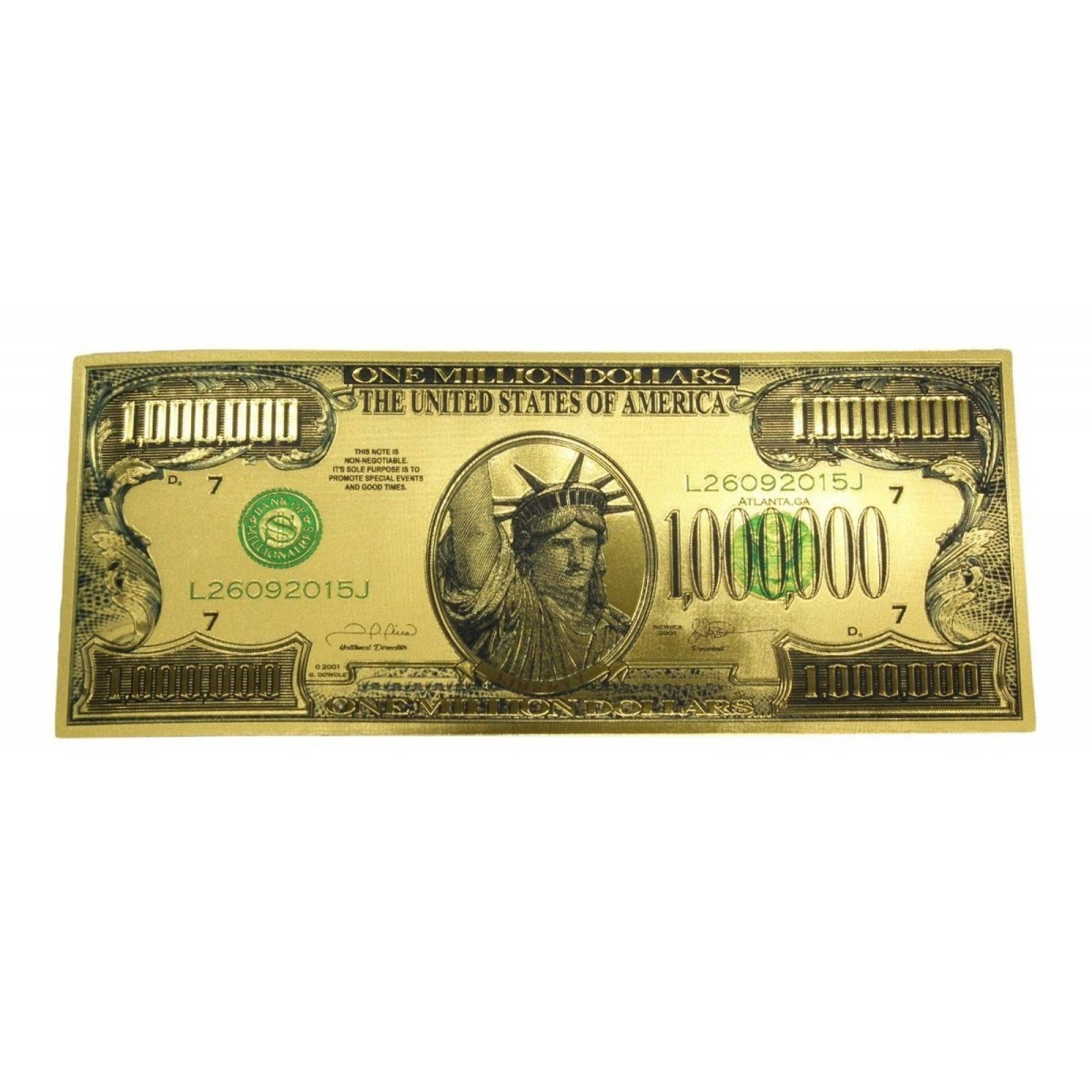 1000 Billetes Dorados Color Imitación Oro 24k Buena Suerte