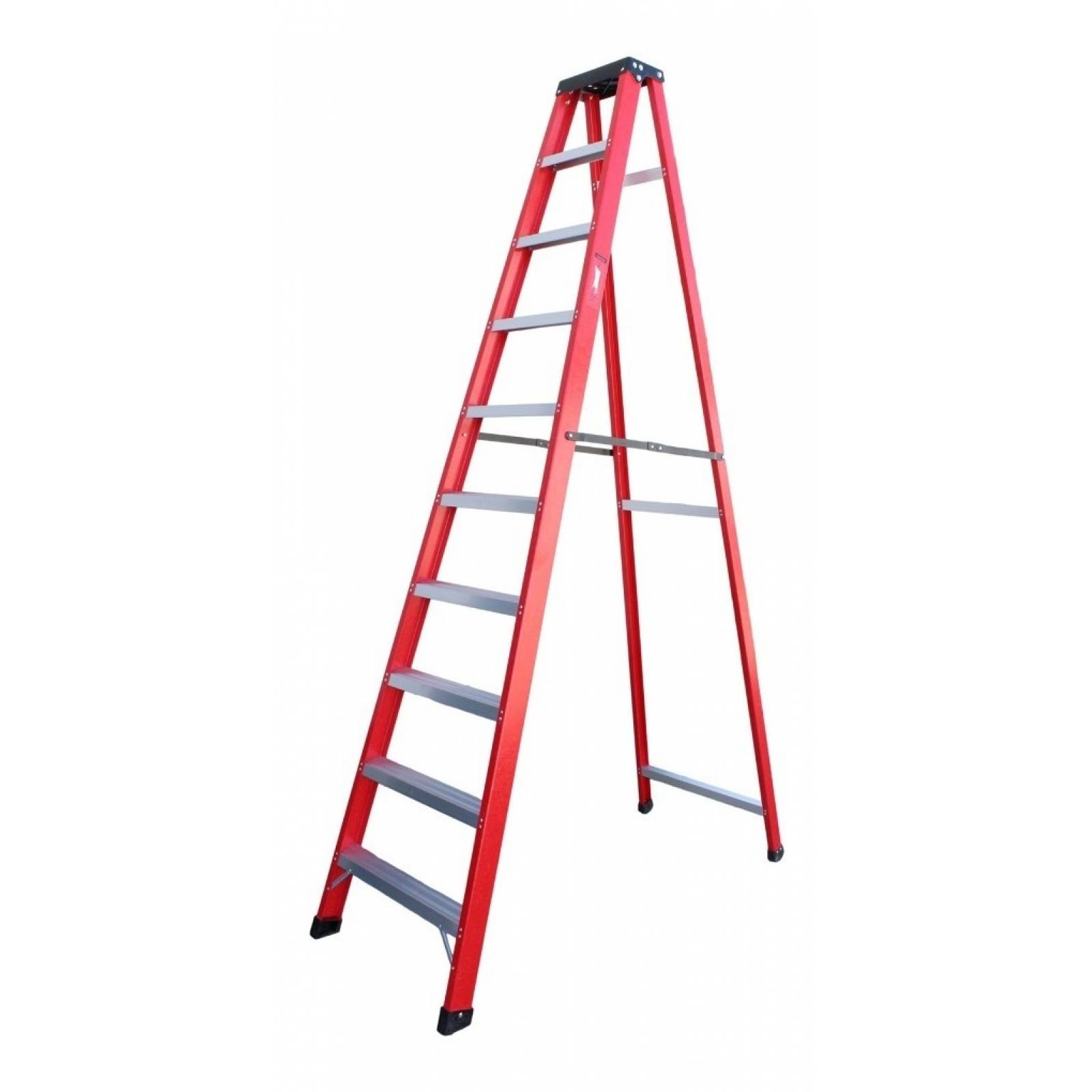 Escalera Tijera 3 Metros Fibra D Vidrio 10 Peldaños Plegable