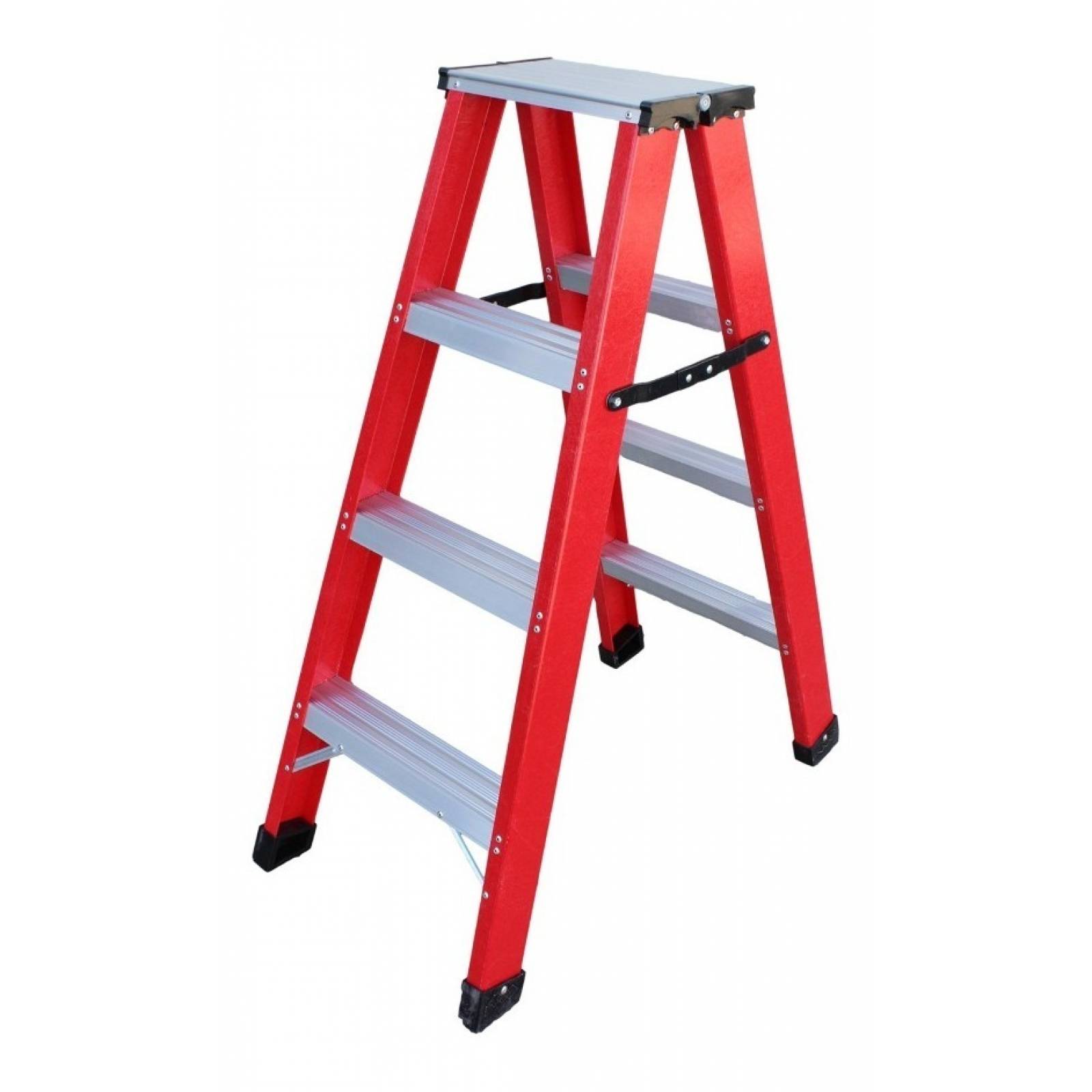 Escalera Tijera Doble 12 M Fibra Vidrio 4 Peldaños Plegable