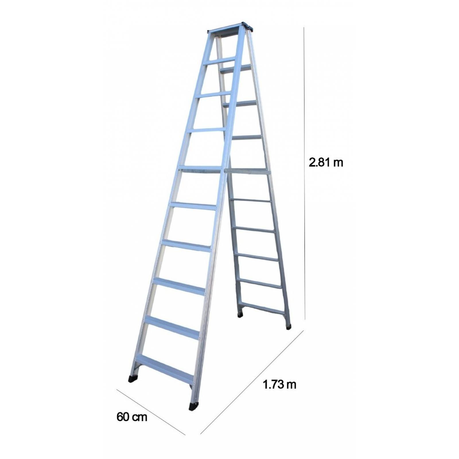 Escalera Doble Tijera de Aluminio 29m 10 Peldaños Escalon 