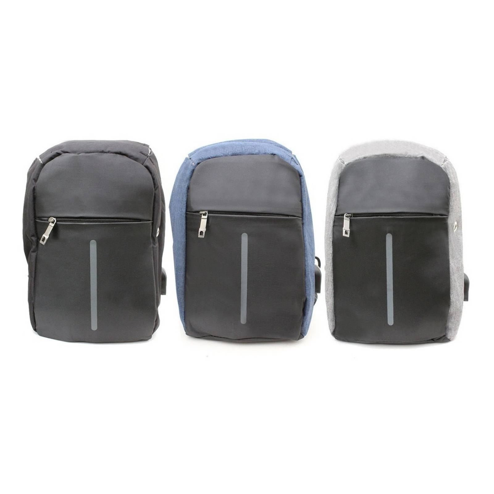 Mochila Backpack Antirobo Impermeable Puerto Usb Pechera Cruzada Bandolera Hombro Cierre Oculto