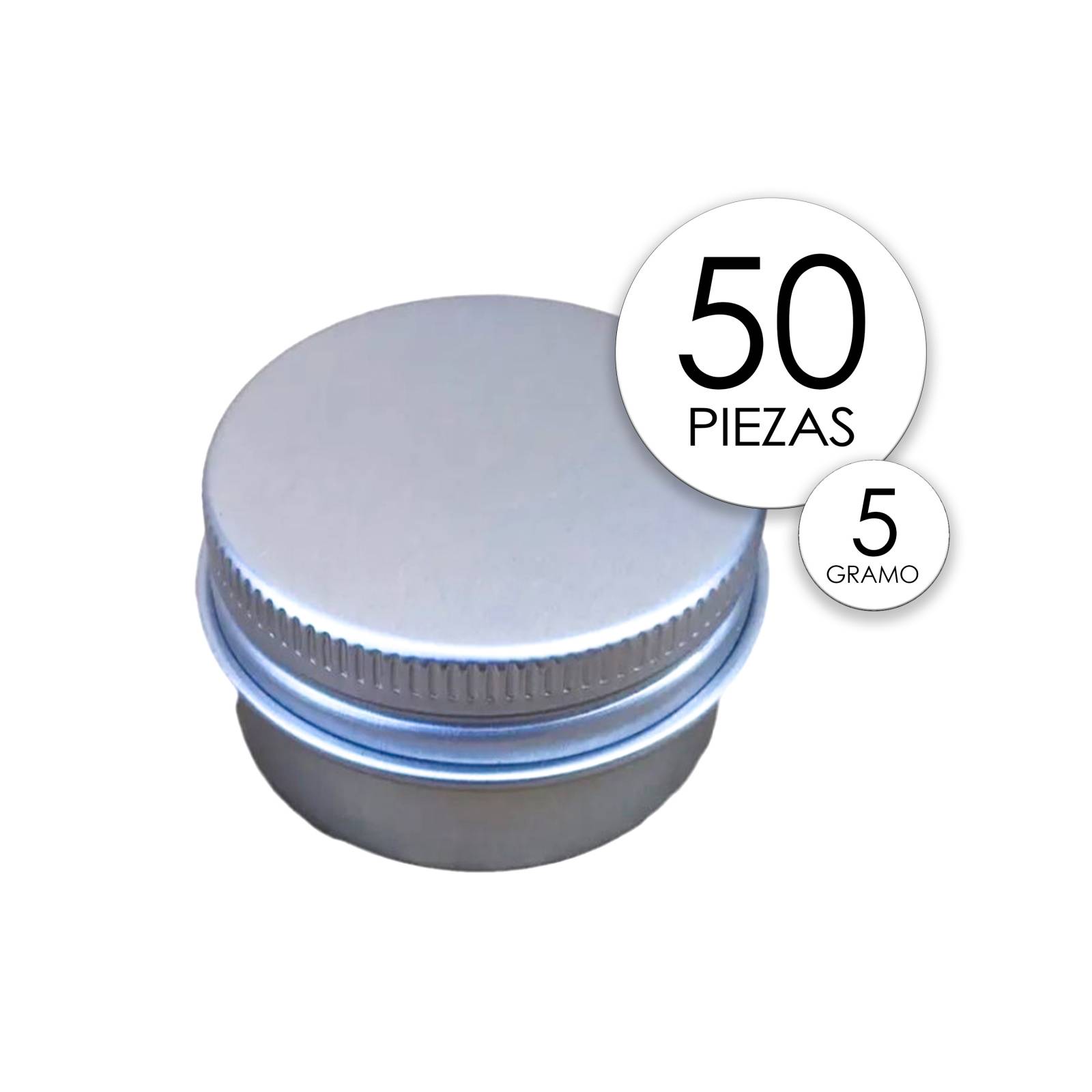 Lata Aluminio Crema Pomadera Envase 5g 018oz 50pzas Envio