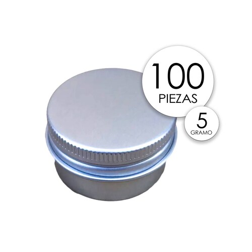 Lata Aluminio Crema Pomadera Envase 5g 018oz 100pzas Envio