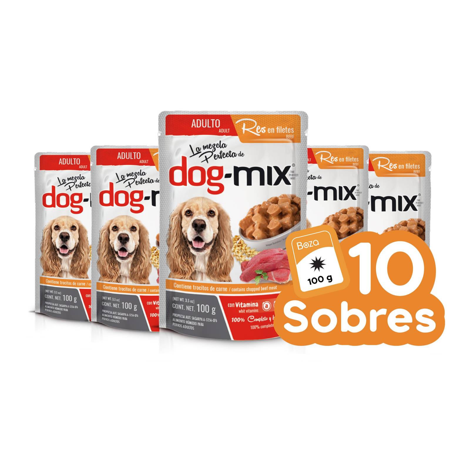 Dogmix Alimento Húmedo Adulto Res Filetes 10 Sobres